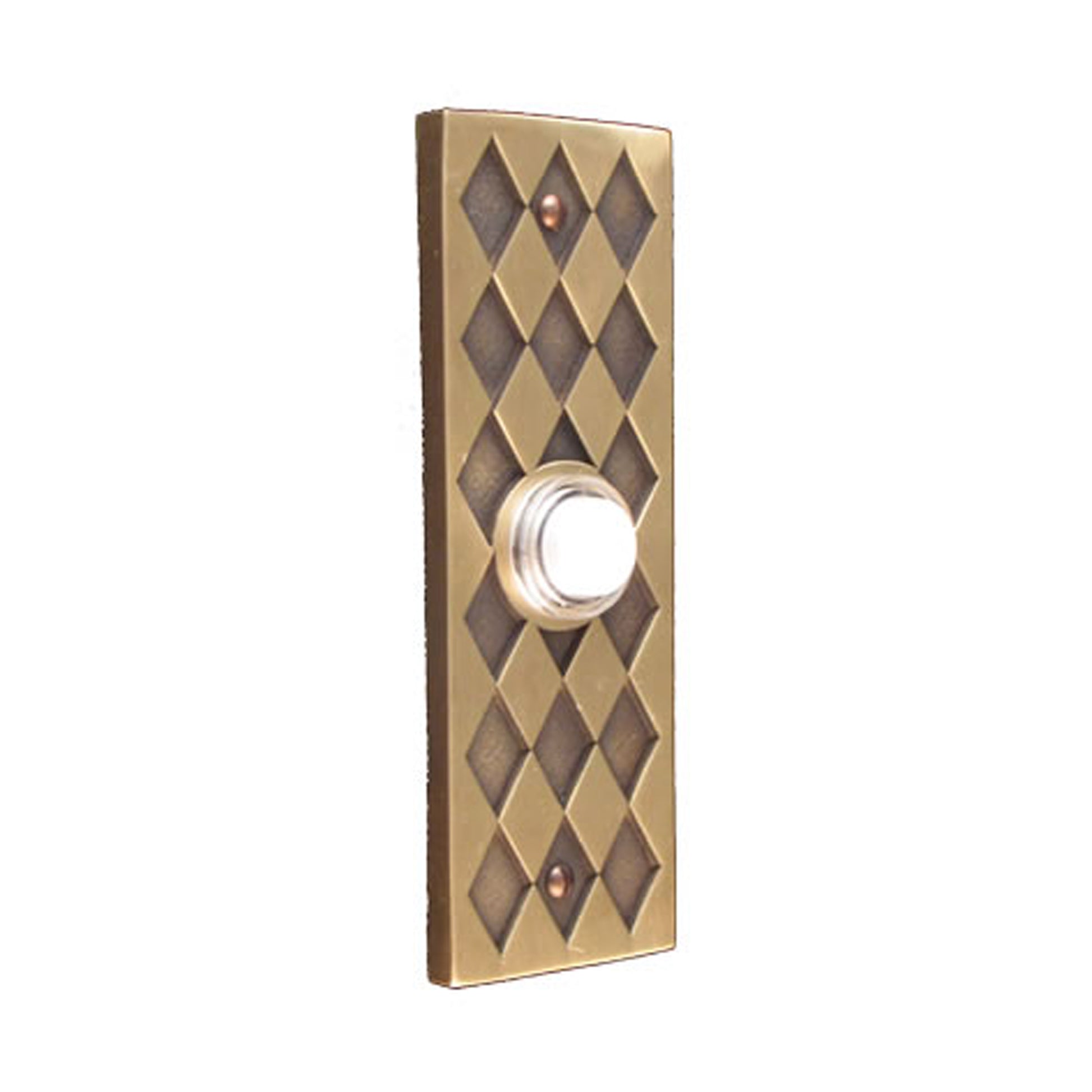 Diamond Rectangular Antique Brass Doorbell