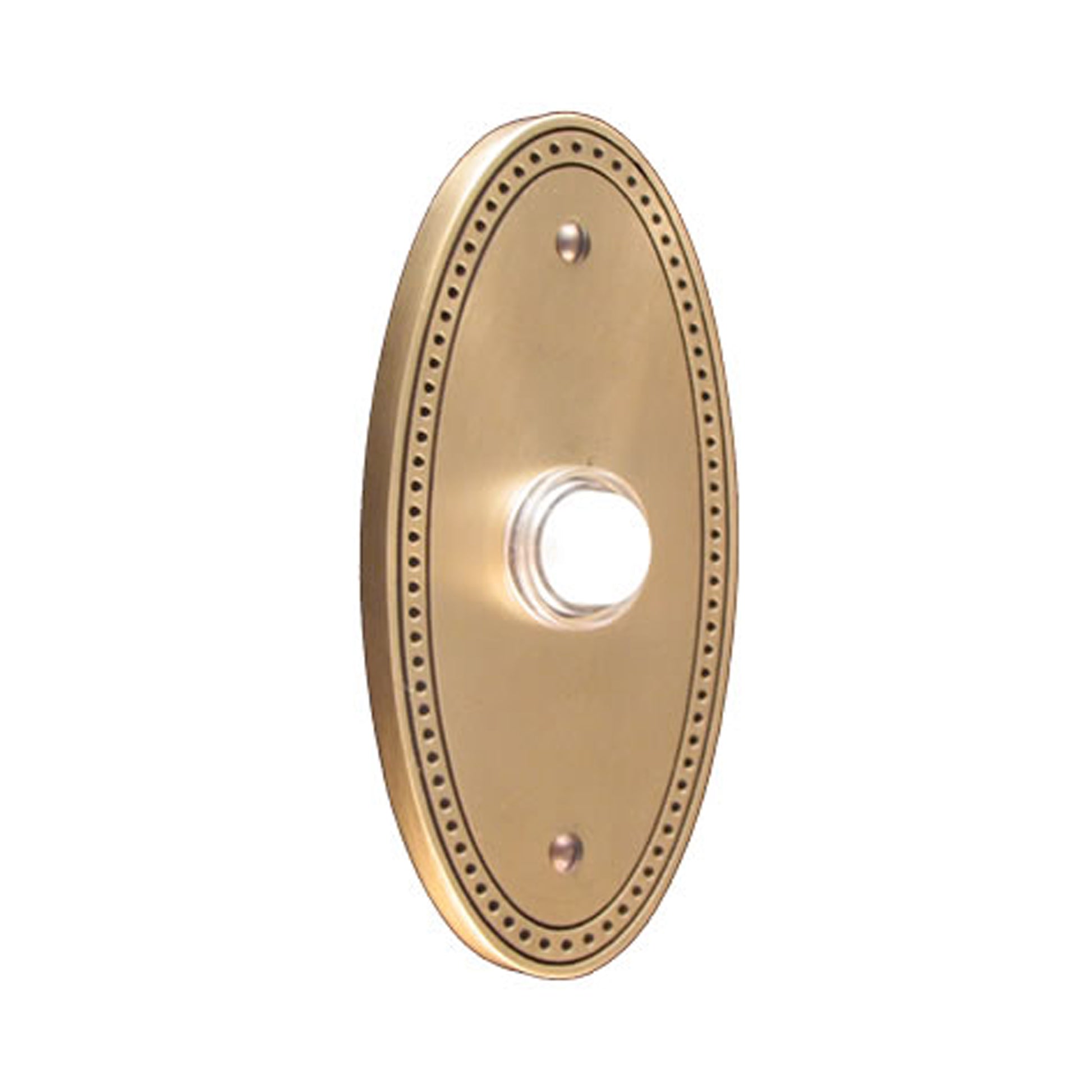 Beaded Oval Antique Brass Doorbell