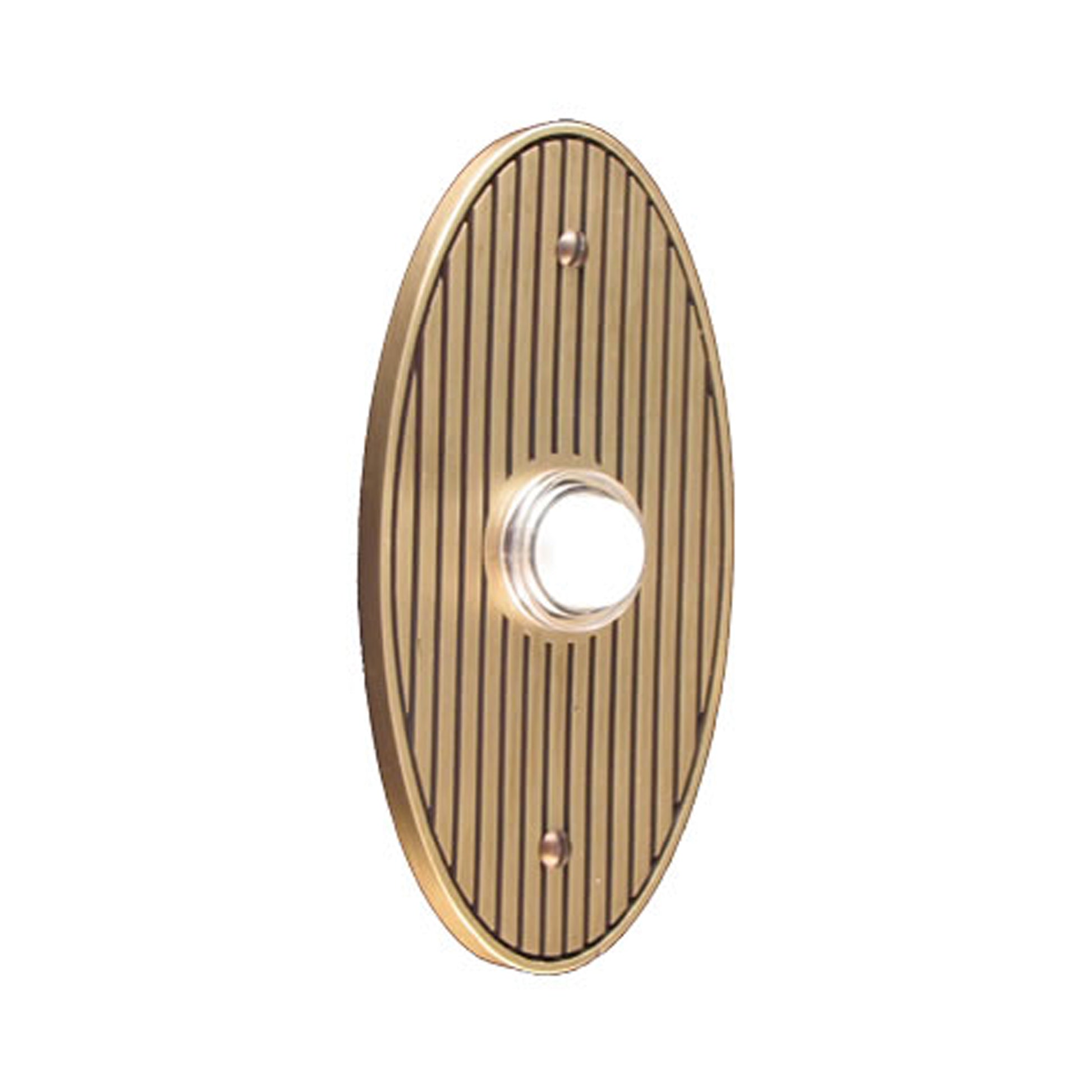 Striped Oval Antique Brass Doorbell