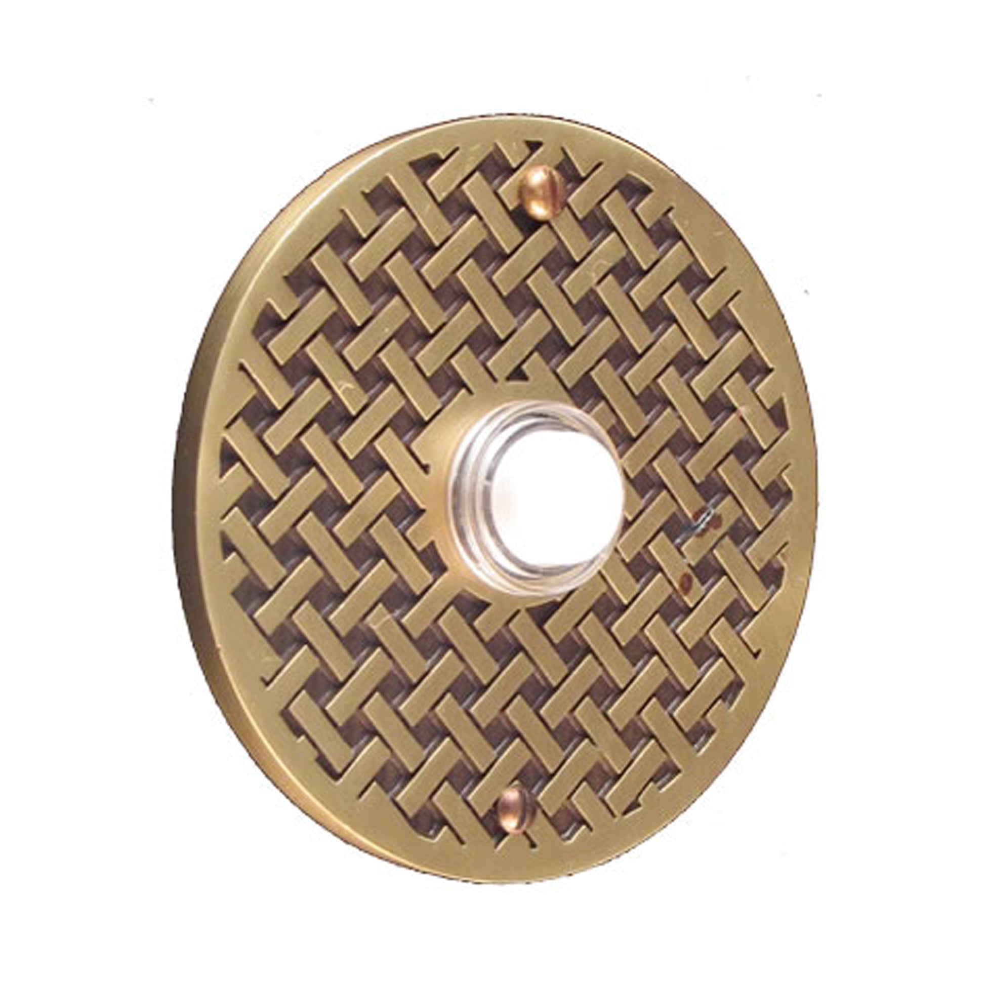 Weave Round Antique Brass Doorbell