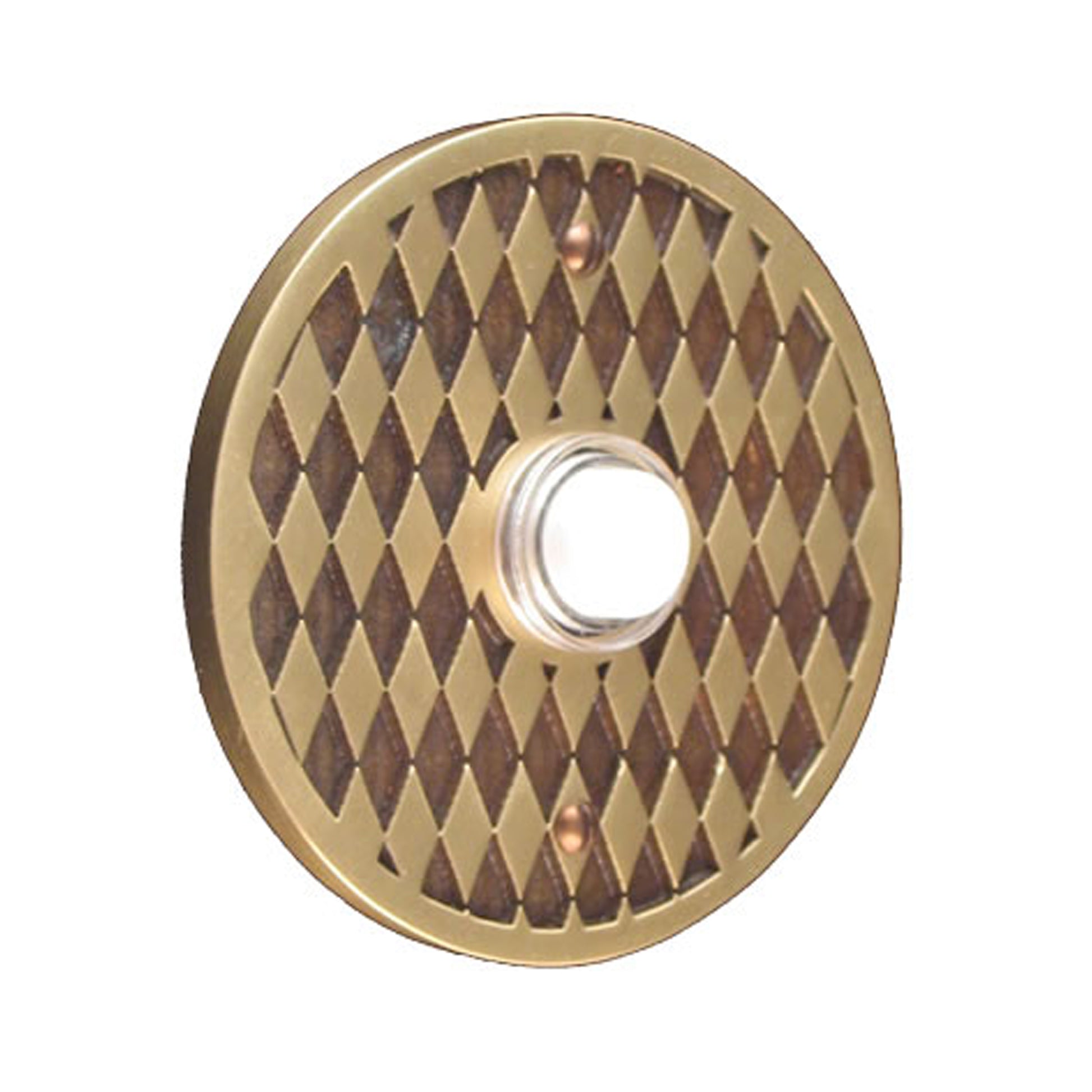 Diamond Round Antique Brass Doorbell