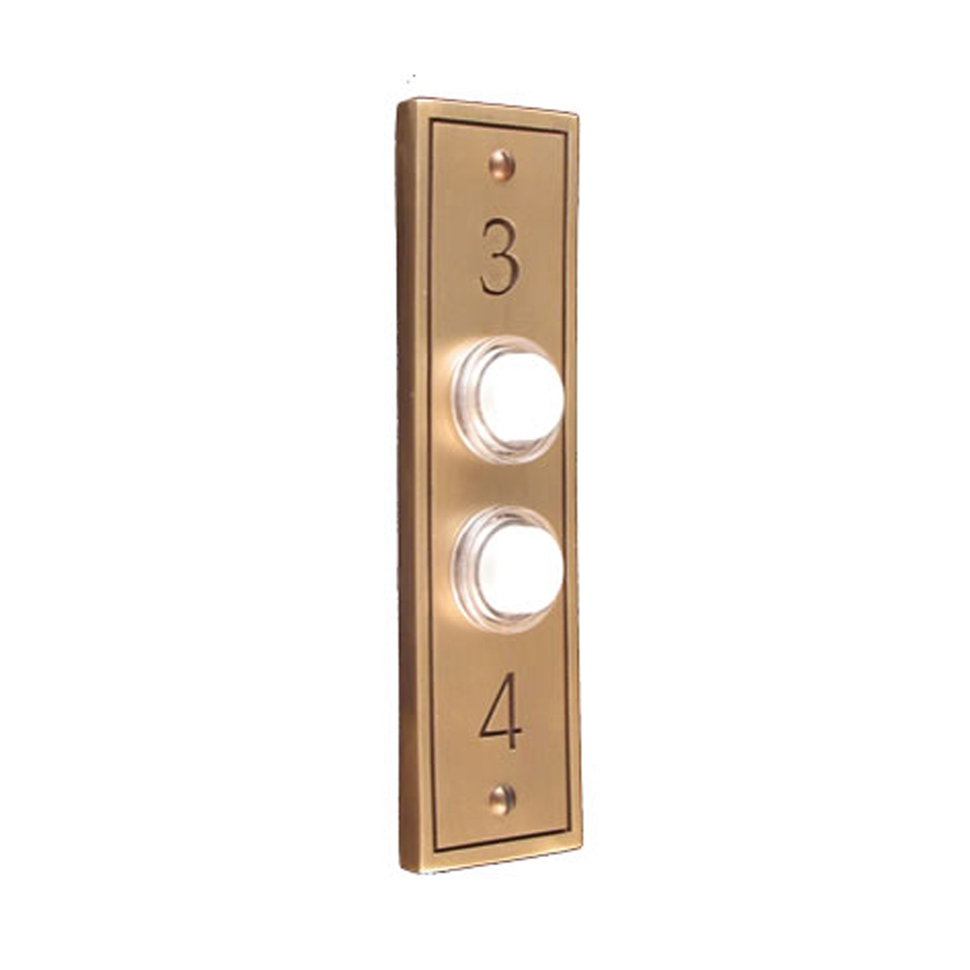3 & 4 Double Antique Brass Doorbell