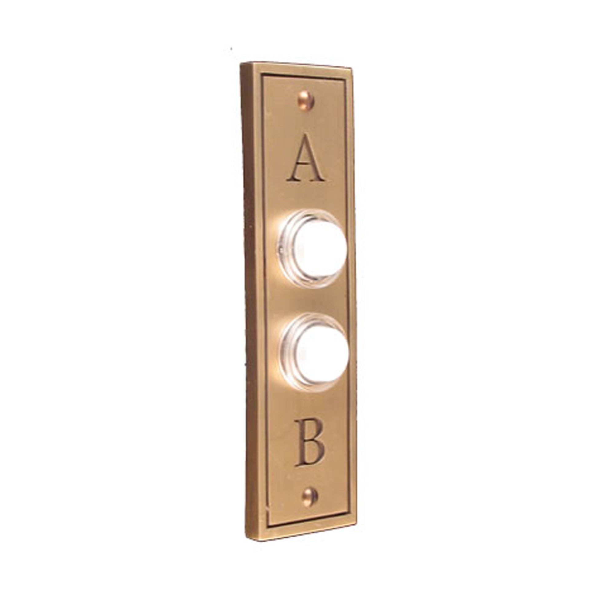 A & B Double Antique Brass Doorbell