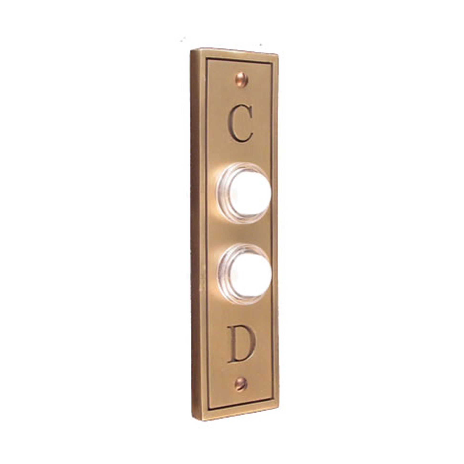 C & D Double Antique Brass Doorbell