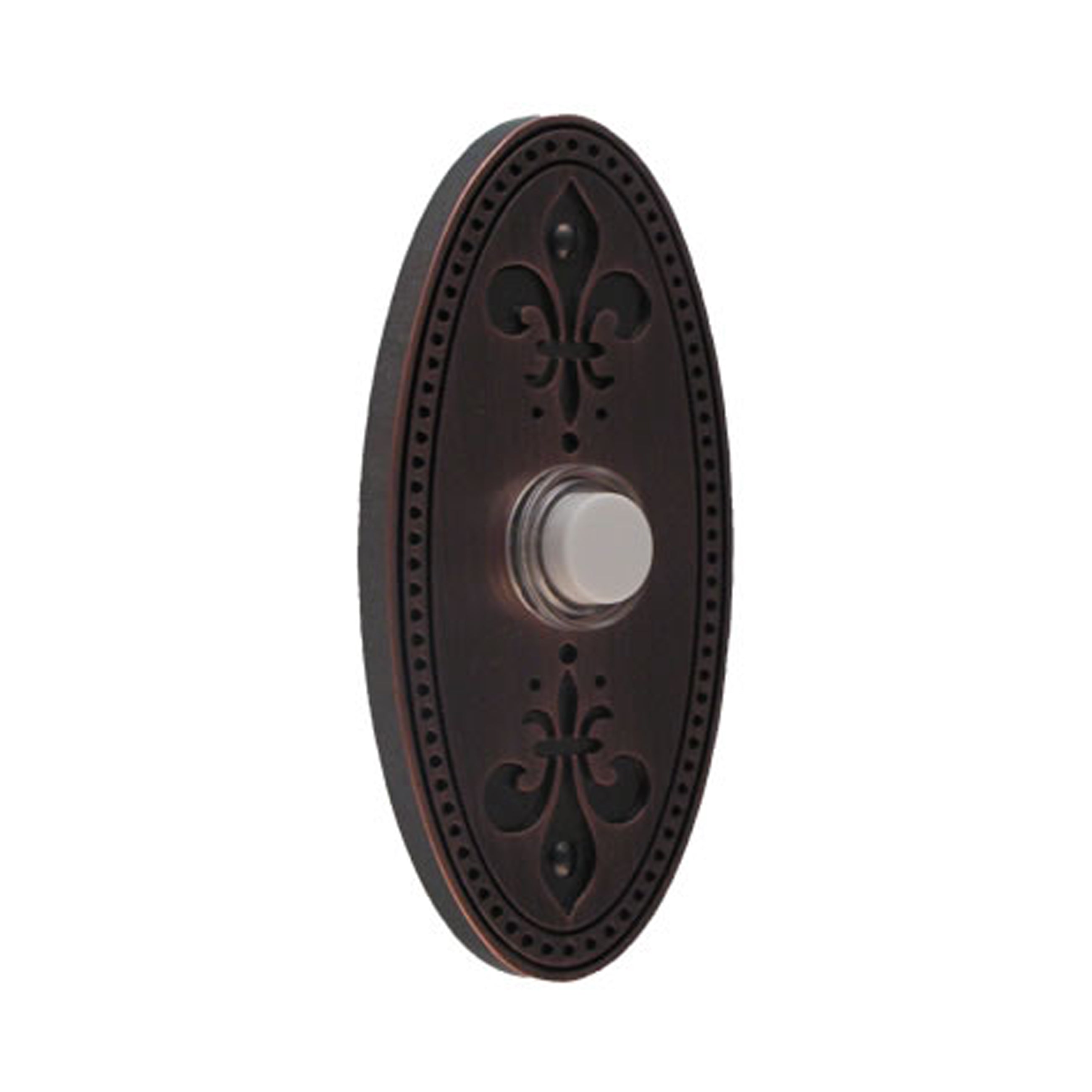 Fleur-de-lis Oval Oil Rubbed Doorbell