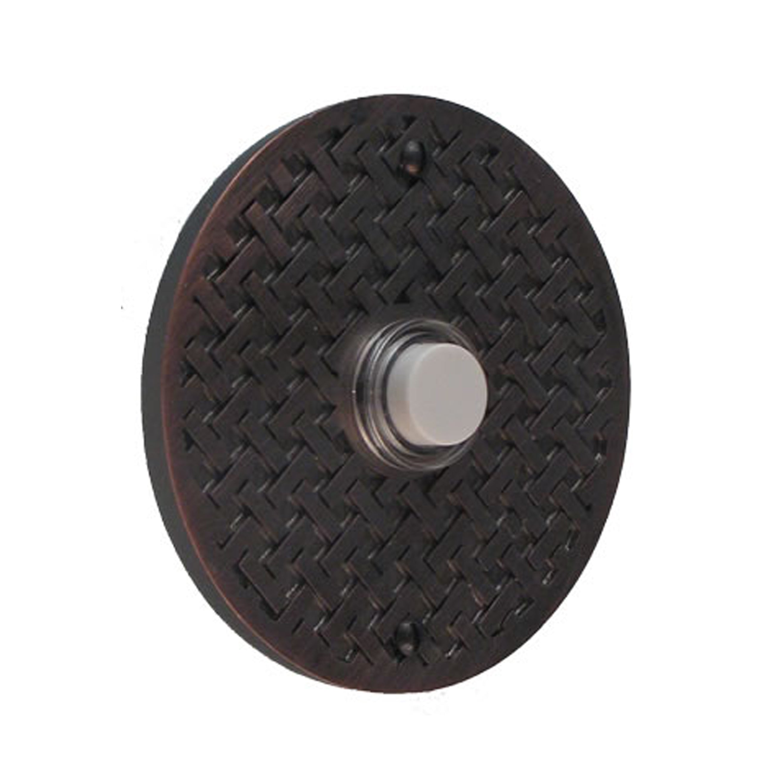 Weave Round Oil Rubbed Doorbell