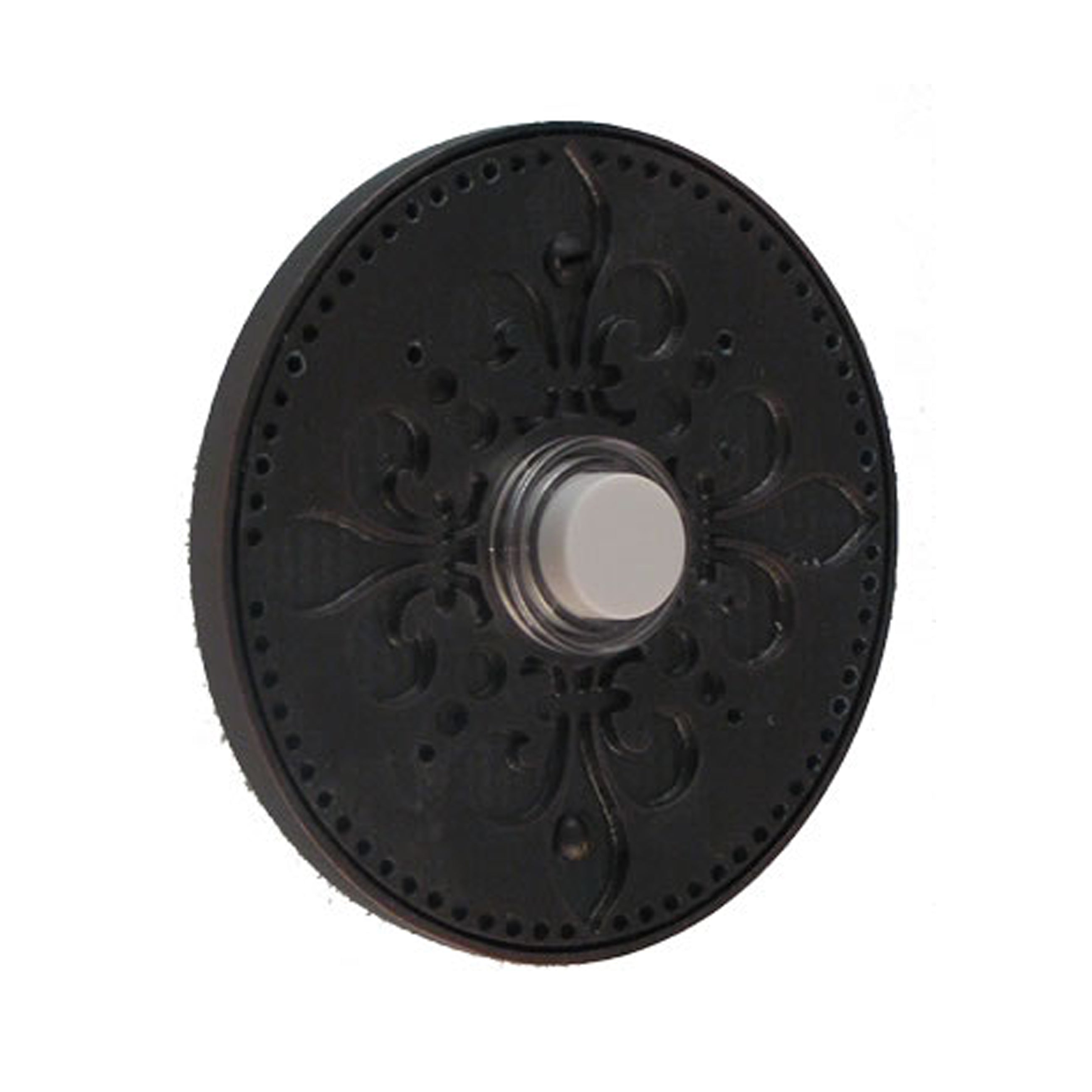 Fleur-de-lis Round Oil Rubbed Doorbell