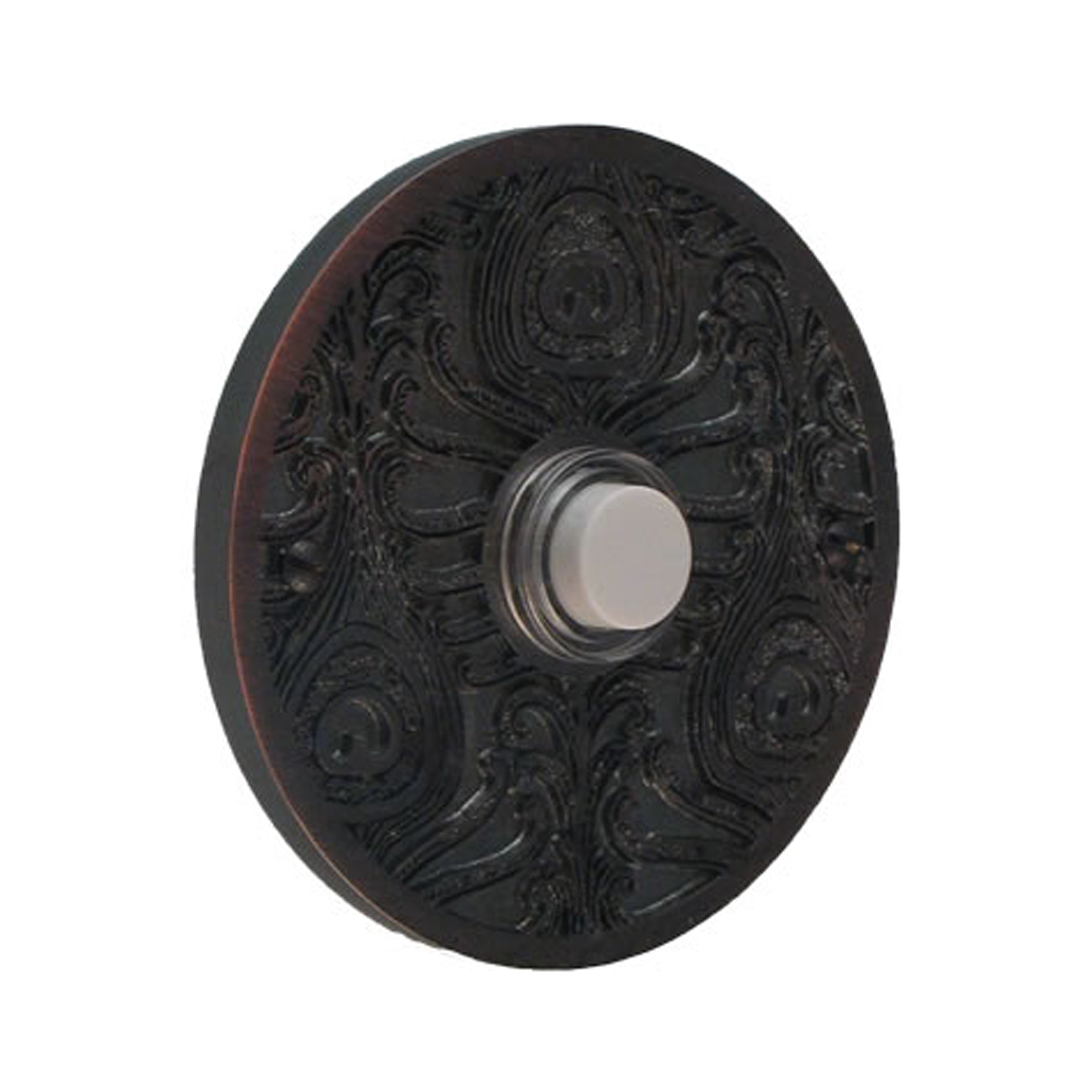 Peacock Round Oil Rubbed Doorbell