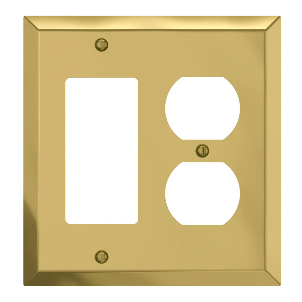 Century Polished Brass Rocker (GFI) / Duplex Outlet