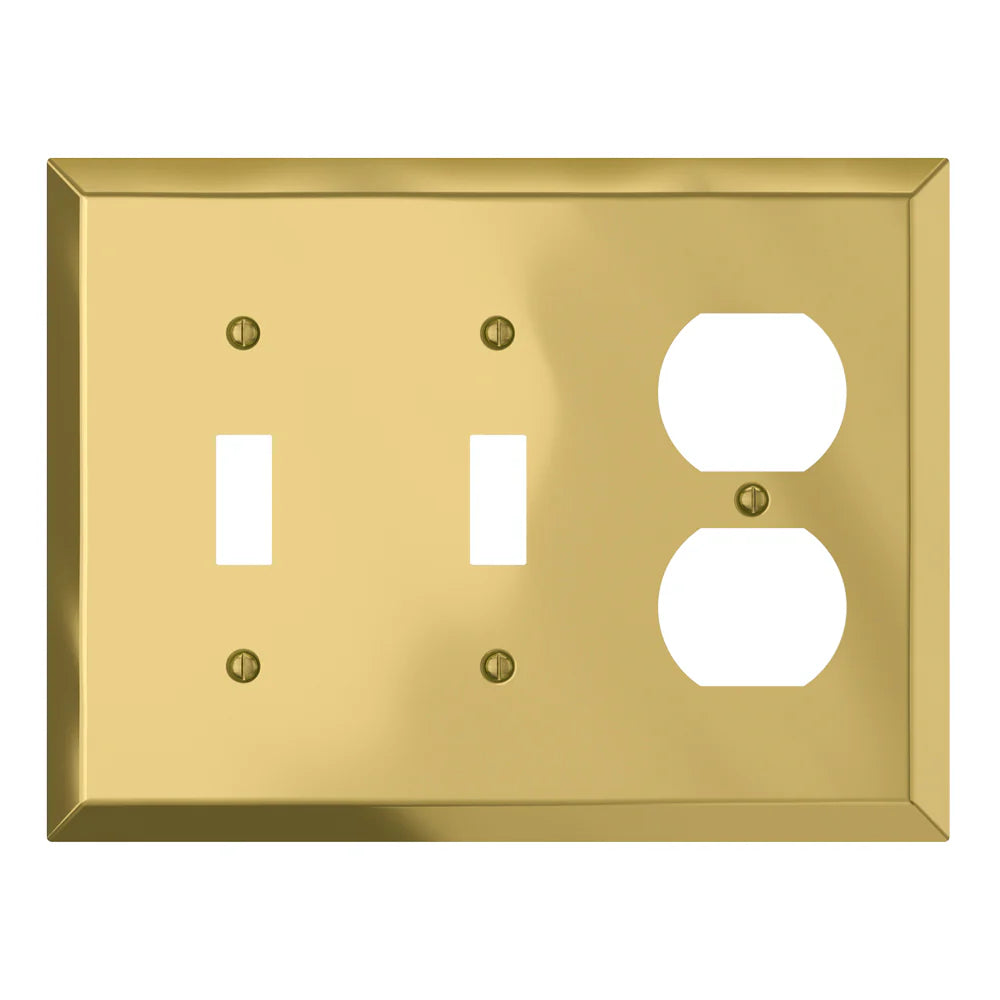 Century Polished Brass 2 Toggle / Duplex Outlet