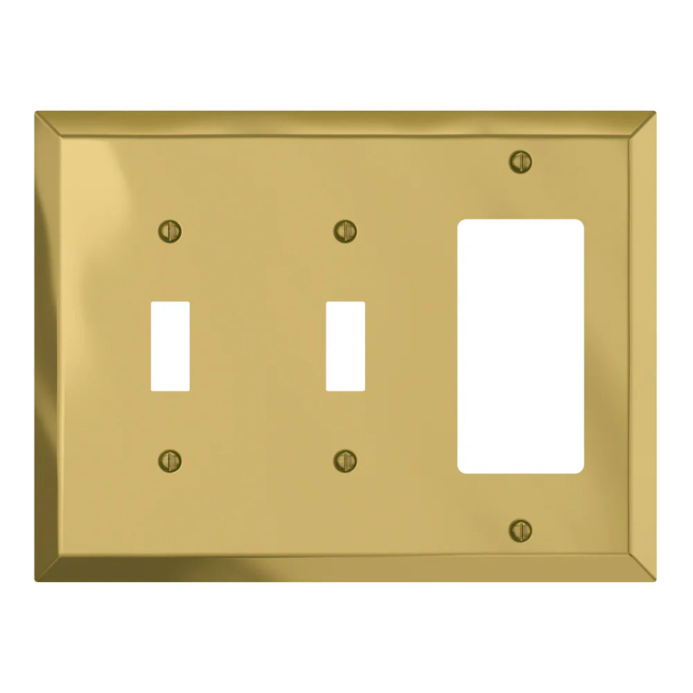 Century Polished Brass 2 Toggle / 1 Rocker (GFI)