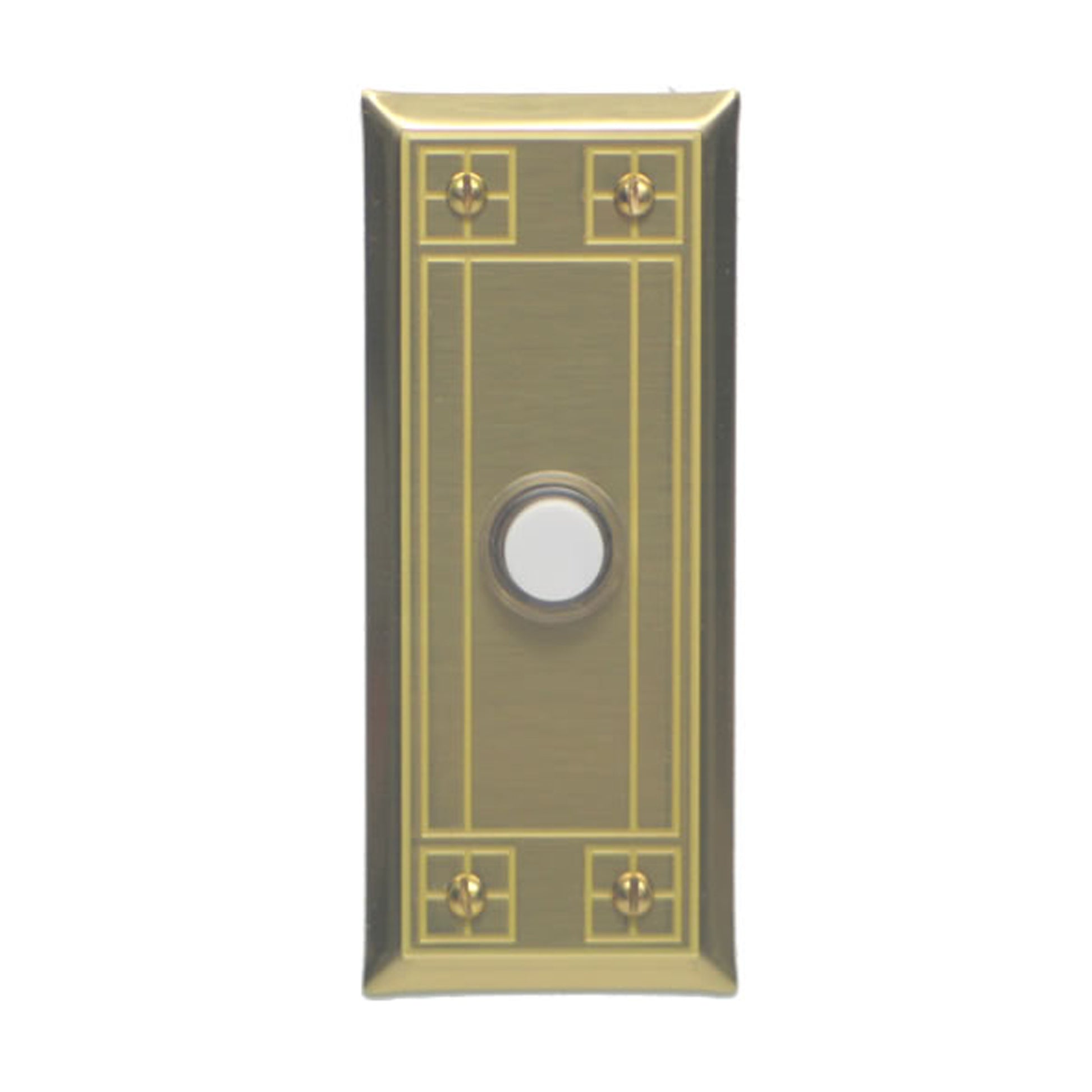 Arts & Crafts Doorbell - Solid Brass