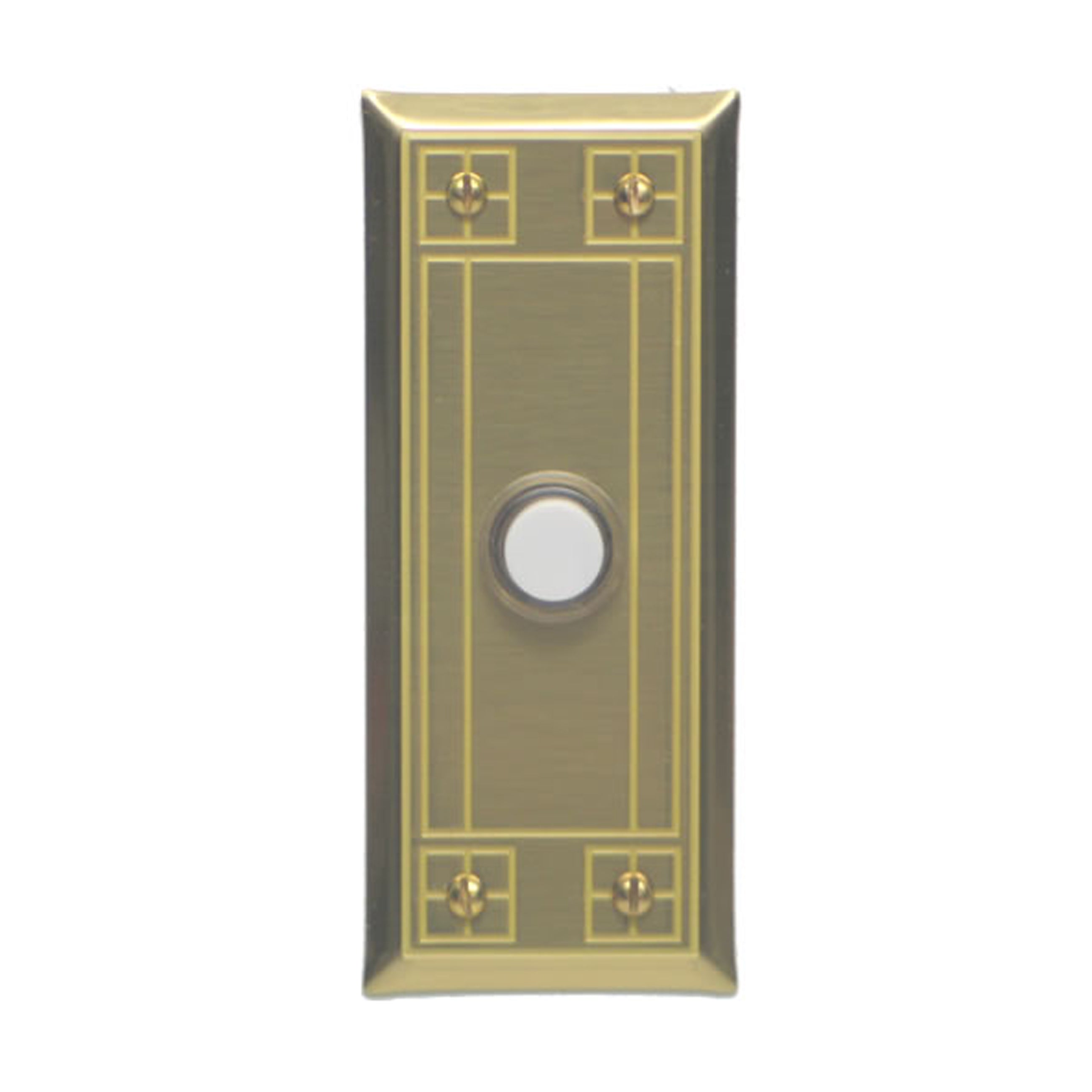 Arts & Crafts Doorbell - Solid Brass