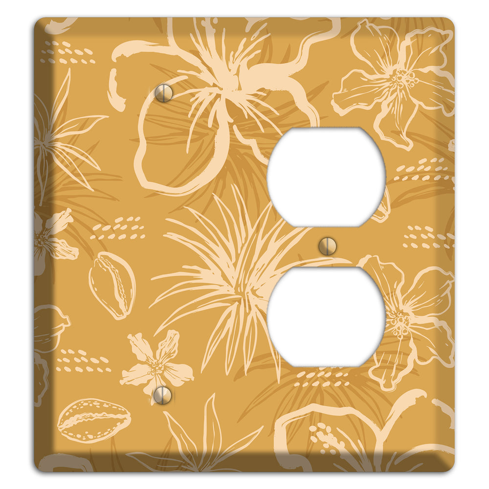 Golden Hibiscus Drift Blank / Duplex Wallplate