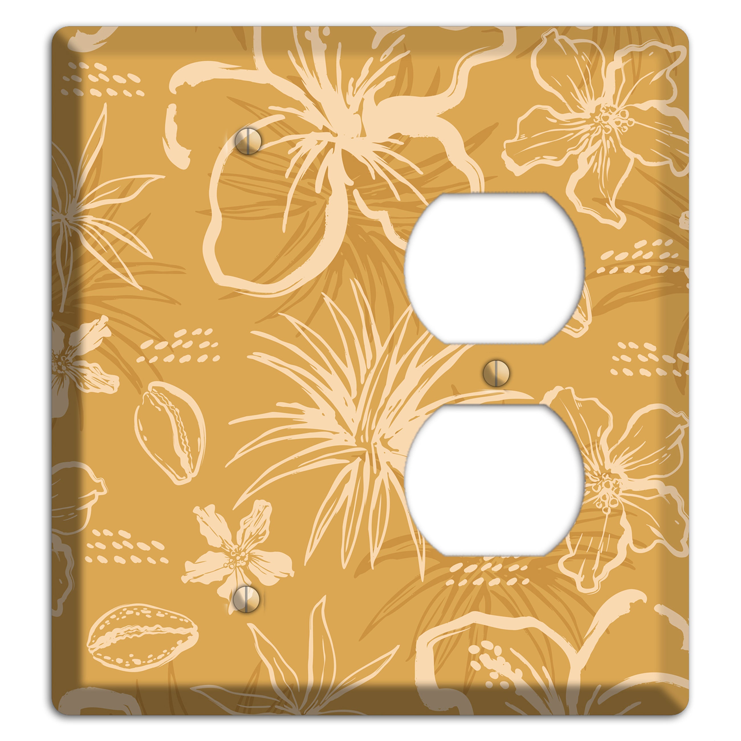 Golden Hibiscus Drift Blank / Duplex Wallplate