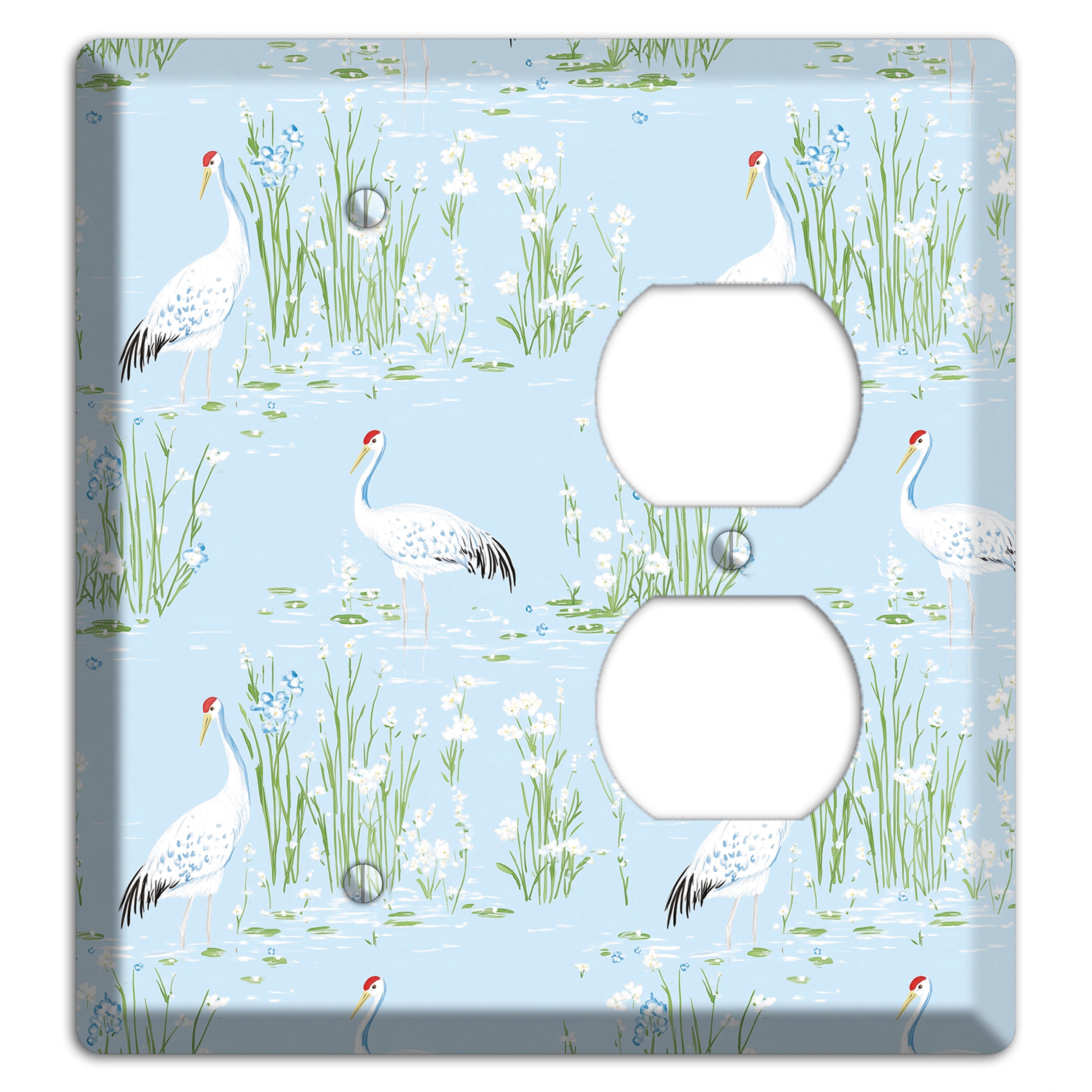 Azure Crane Sanctuary Blank / Duplex Wallplate