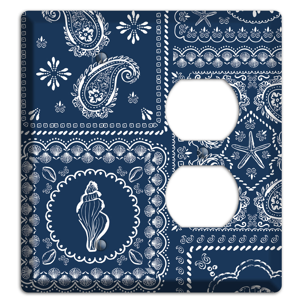 Navy Paisley Patchwork Blank / Duplex Wallplate