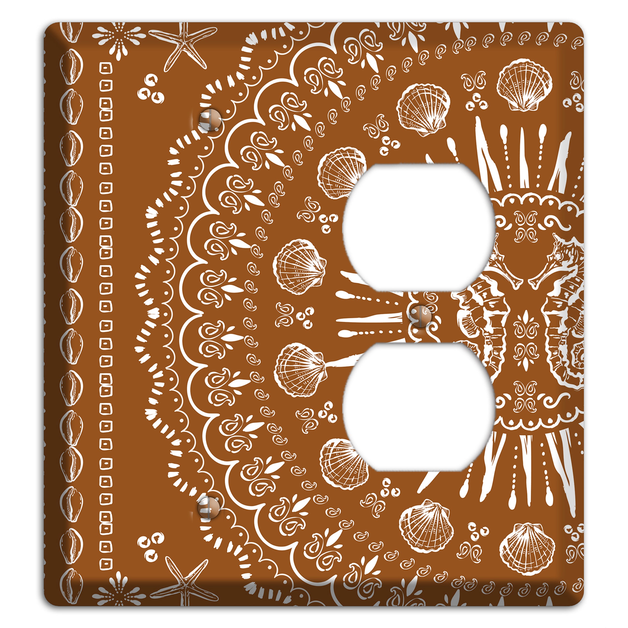 Russet Seahorse Mandala Blank / Duplex Wallplate