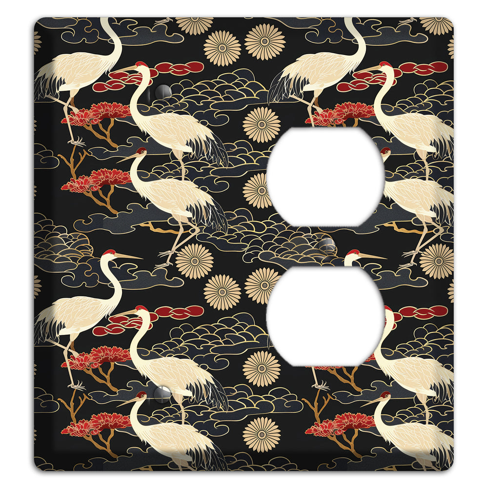 Obsidian Crane Procession Blank / Duplex Wallplate