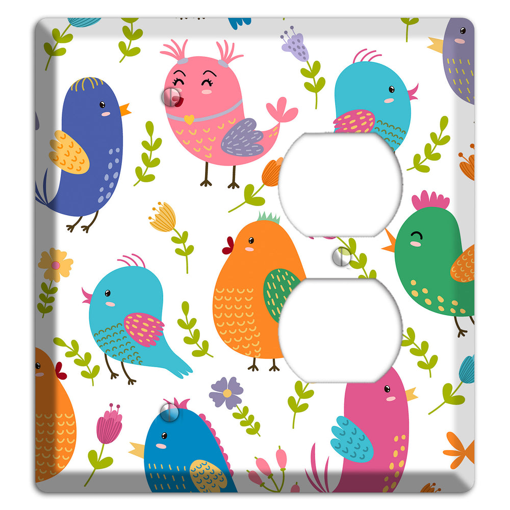 Jungle Chorus (White) Blank / Duplex Wallplate
