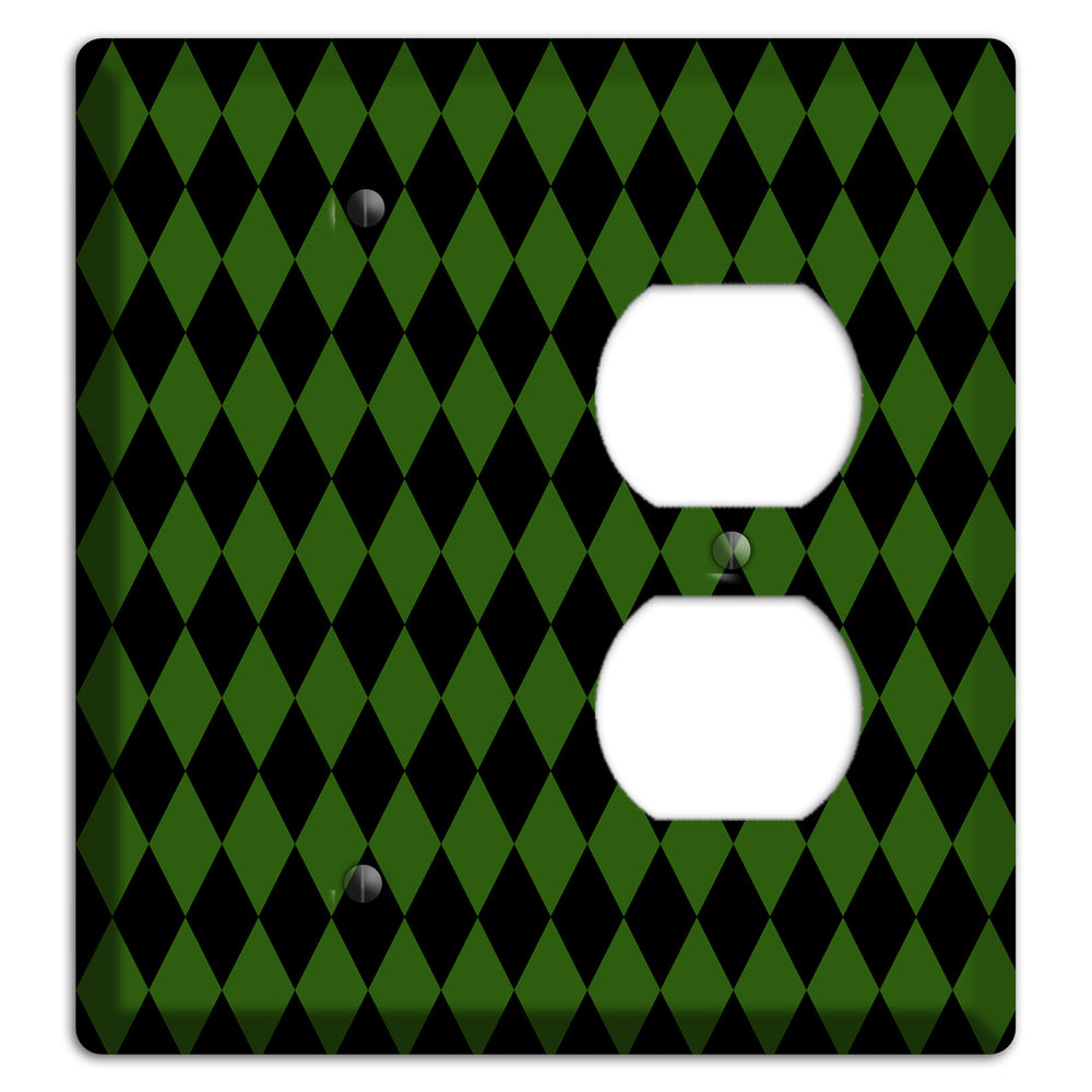 Jester's Diamonds: Green Blank / Duplex Wallplate