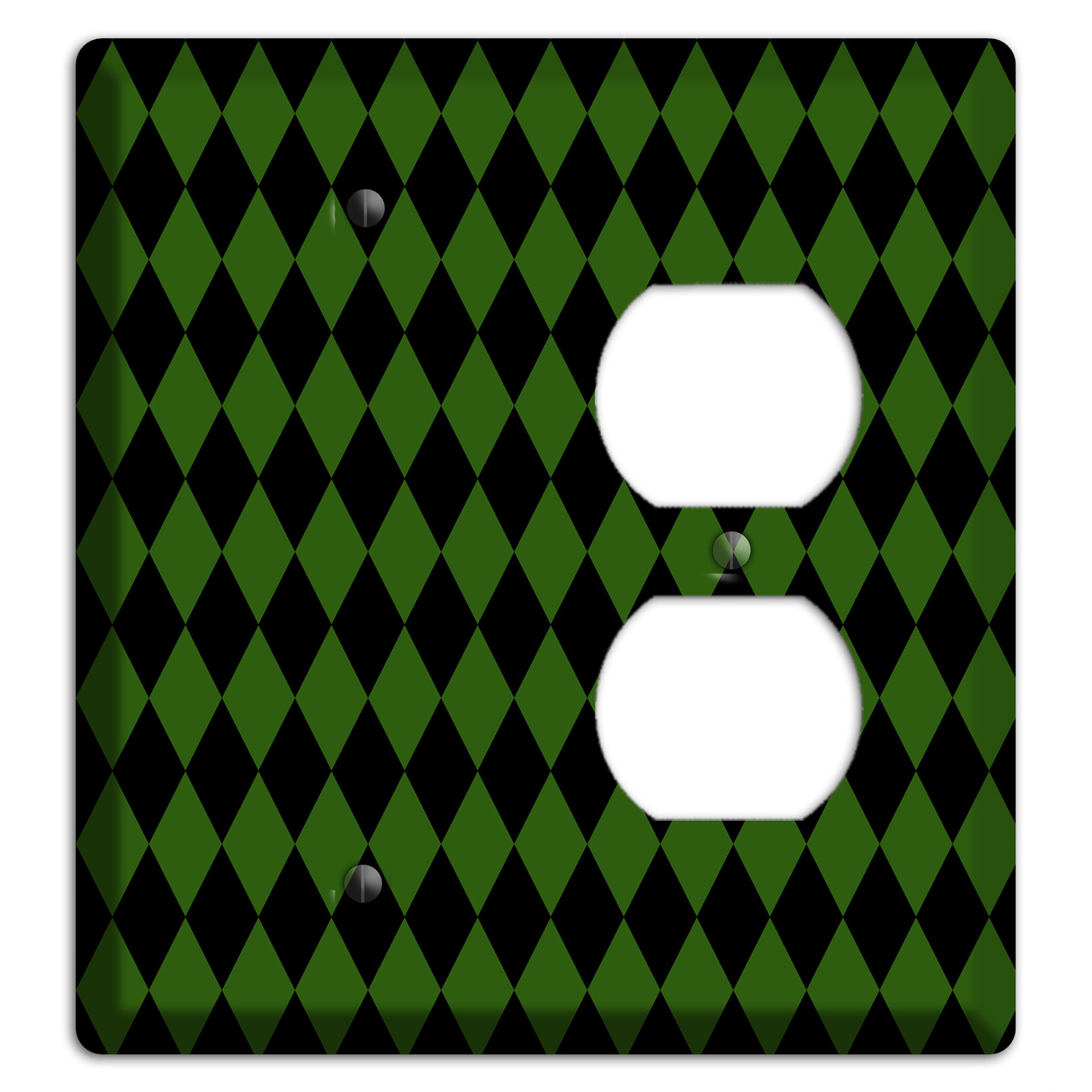Jester's Diamonds: Green Blank / Duplex Wallplate