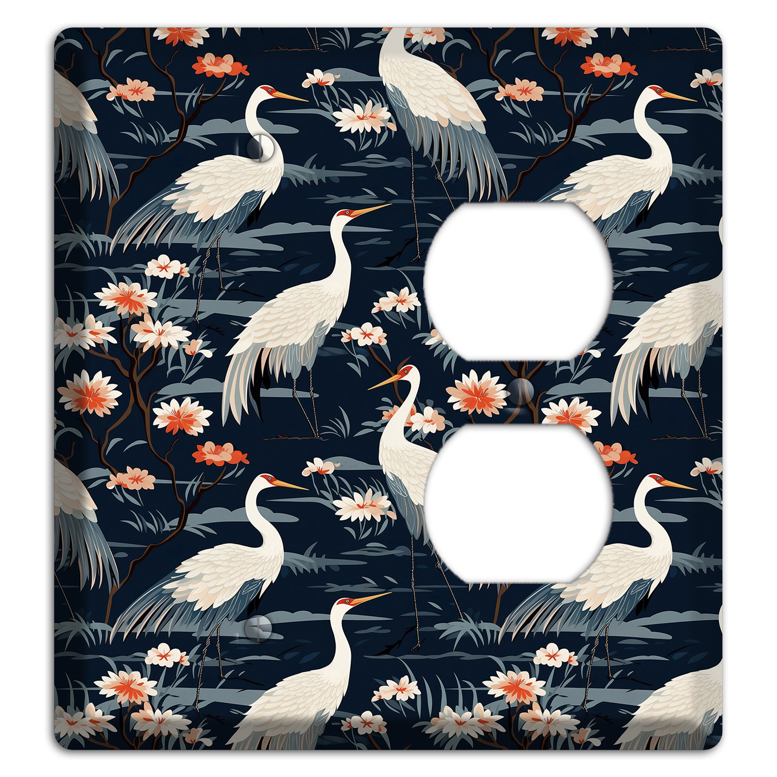 Navy Heron Nocturne Blank / Duplex Wallplate