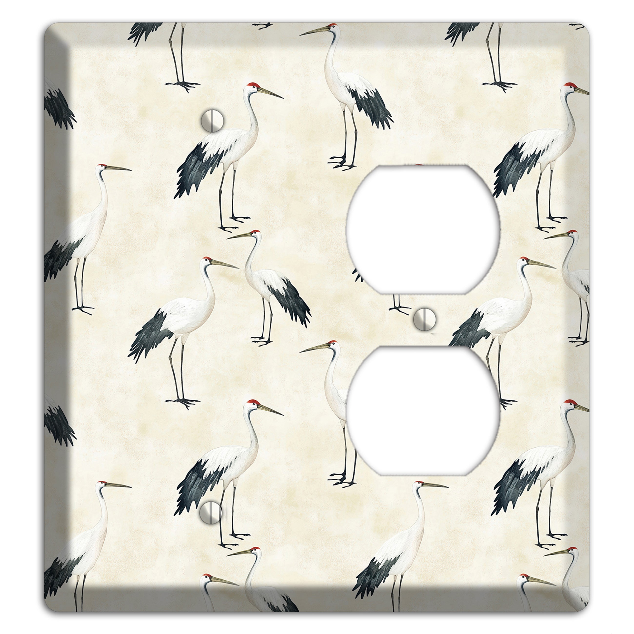 Pearl Crane Garden Blank / Duplex Wallplate
