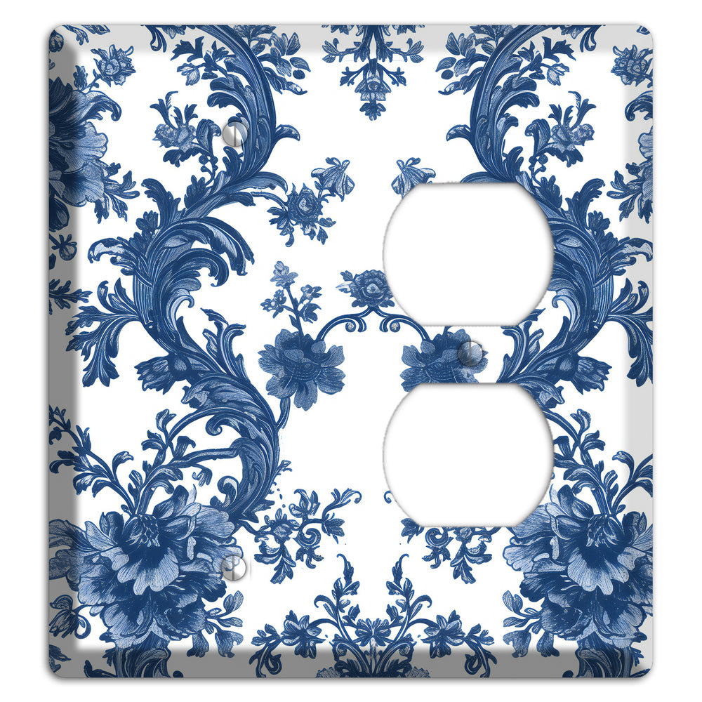 Cobalt Garden Damask Blank / Duplex Wallplate