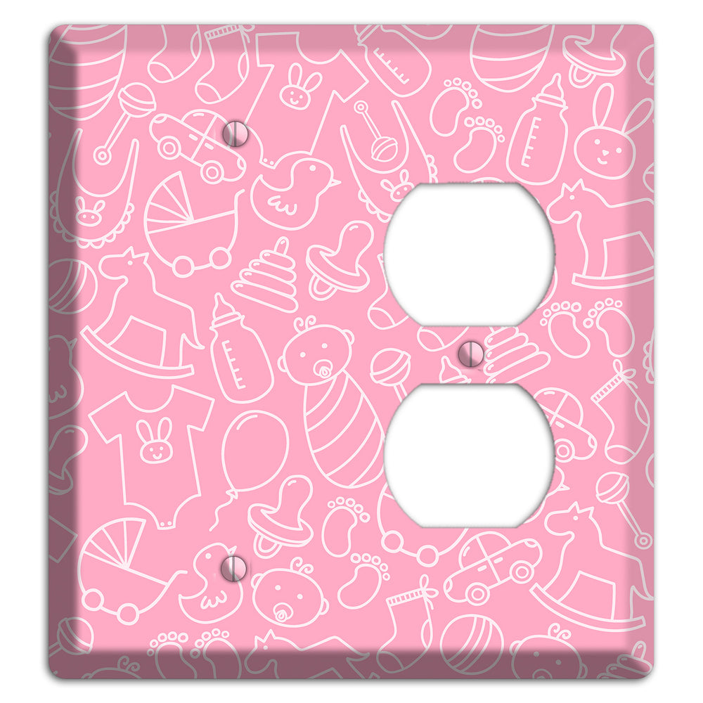 Line Art Baby Pink Blank / Duplex Wallplate