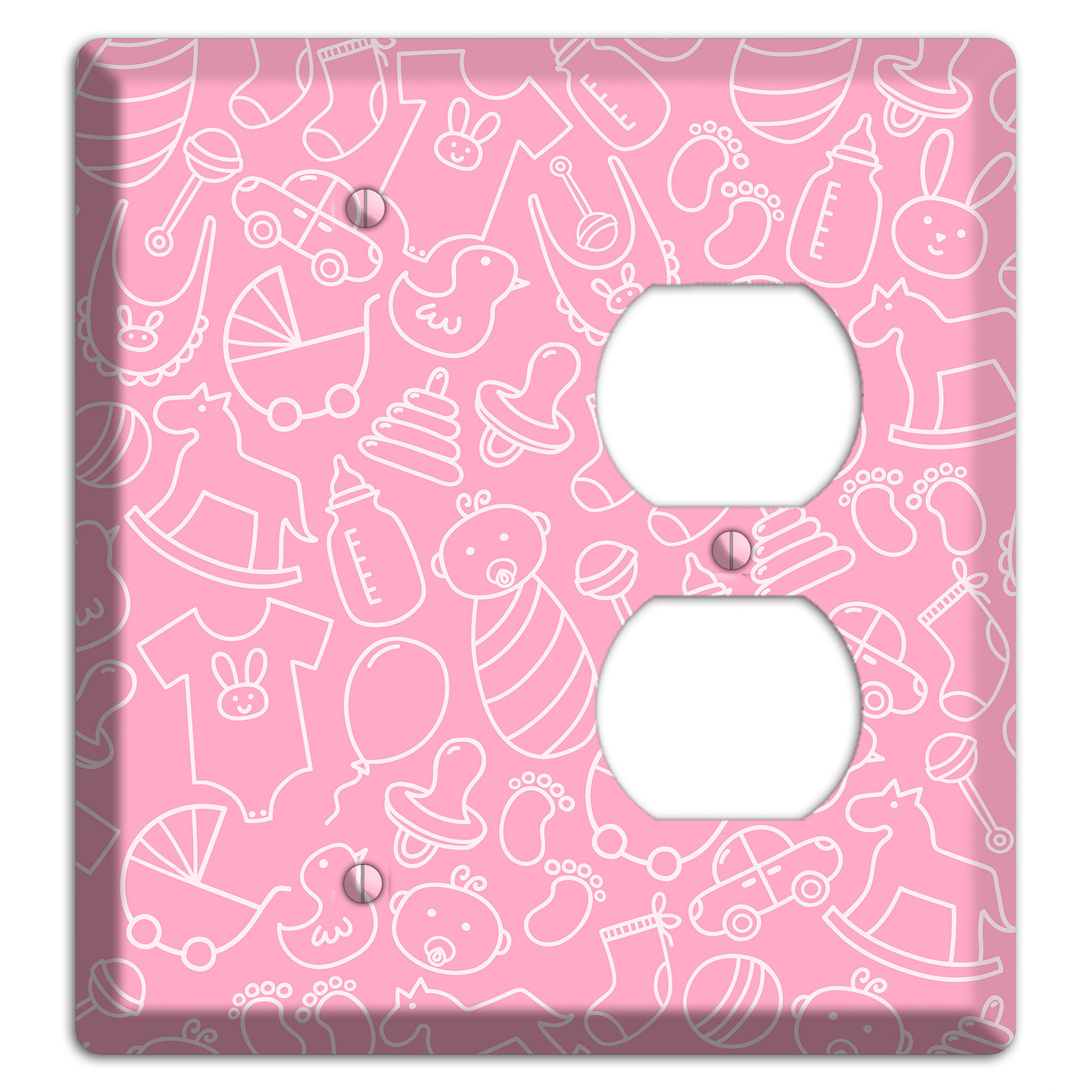 Line Art Baby Pink Blank / Duplex Wallplate