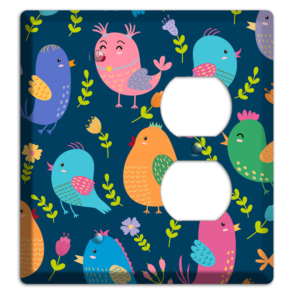 Jungle Chorus (Navy) Blank / Duplex Wallplate