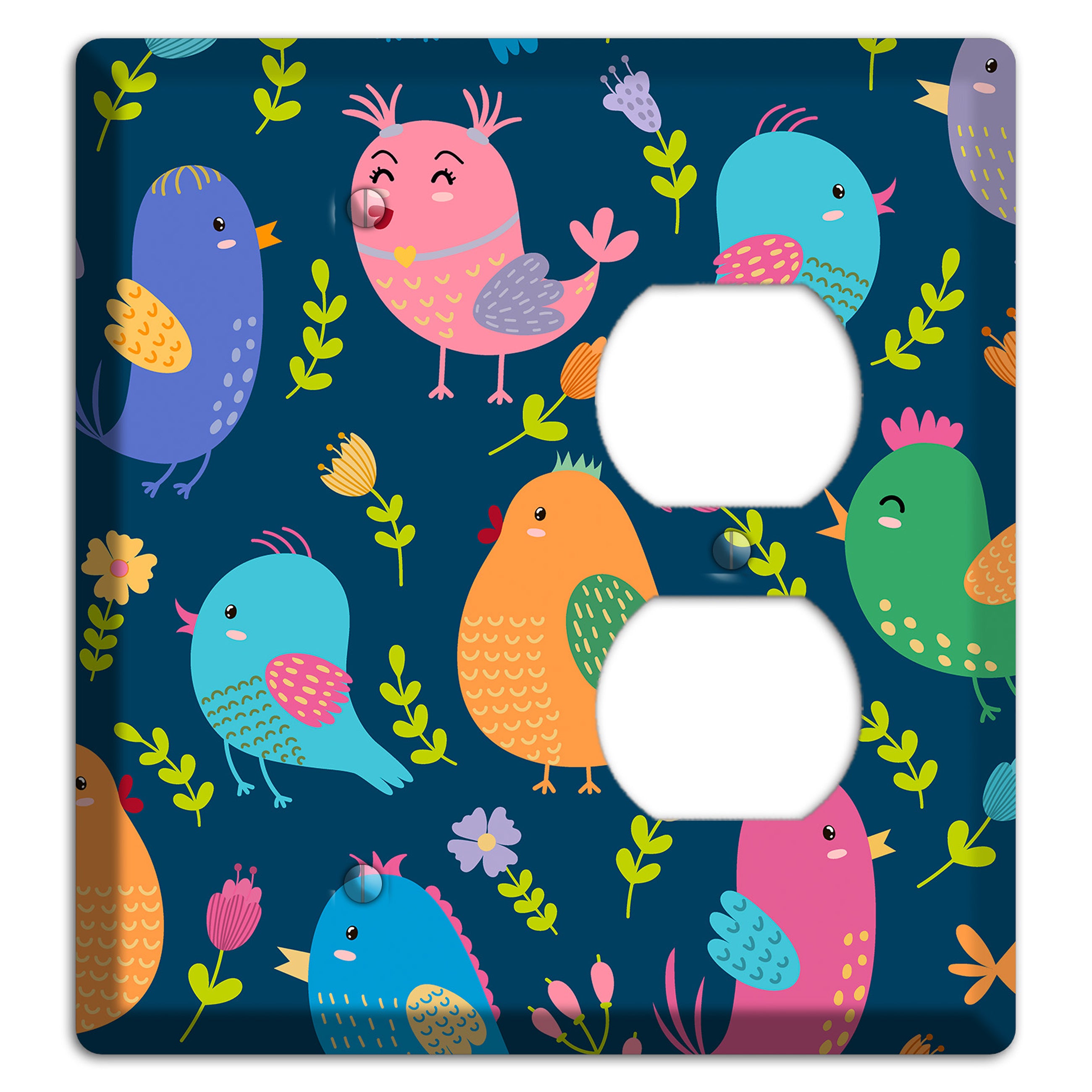 Jungle Chorus (Navy) Blank / Duplex Wallplate