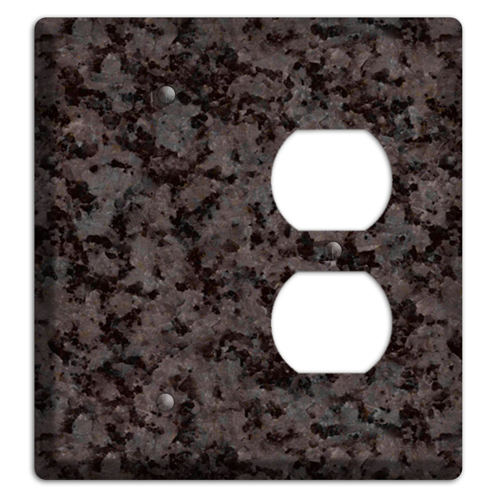 Coffee Brown Granite Blank / Duplex Wallplate