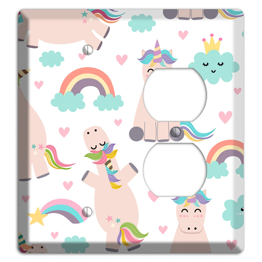 Rainbow Cloud Herd Blank / Duplex Wallplate