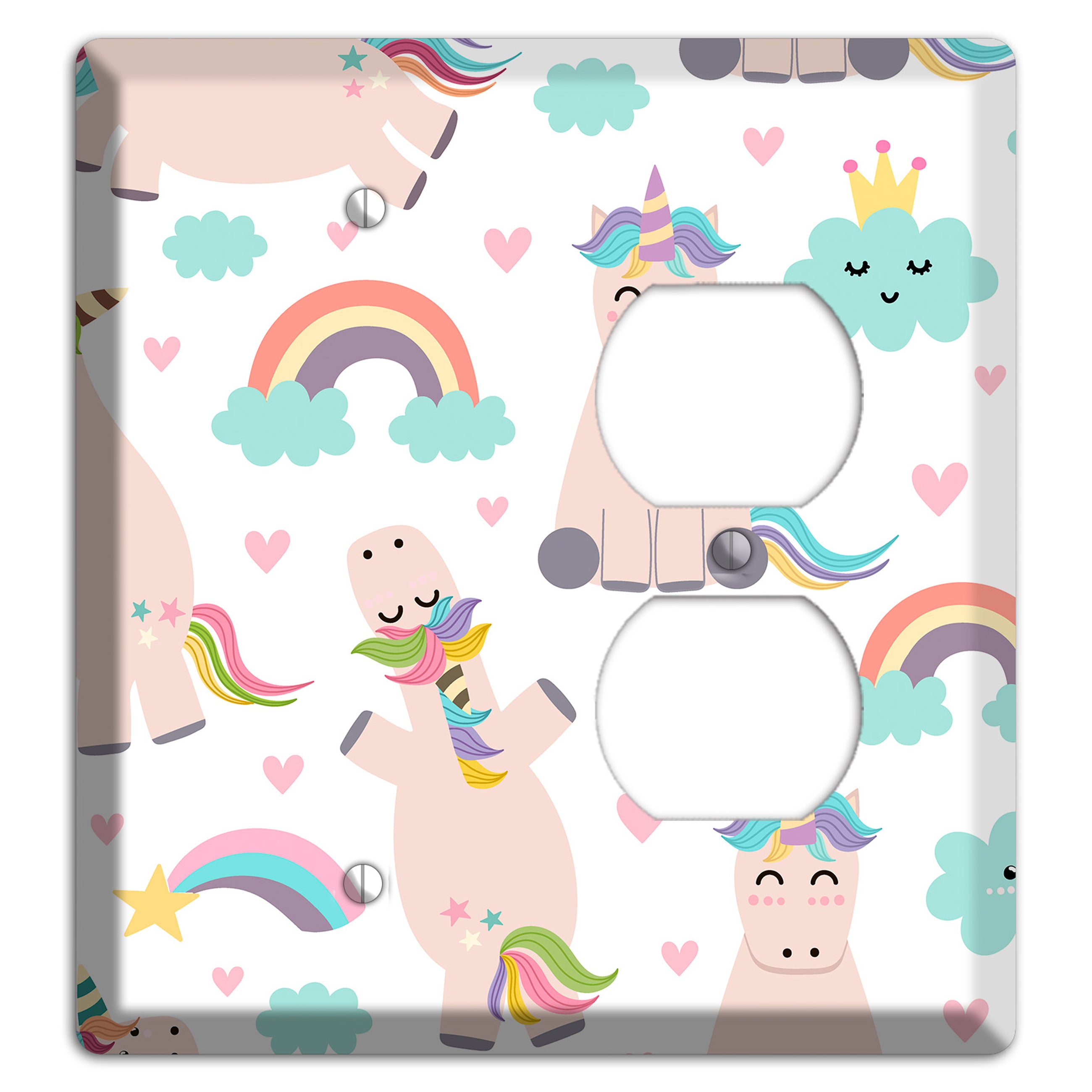Rainbow Cloud Herd Blank / Duplex Wallplate