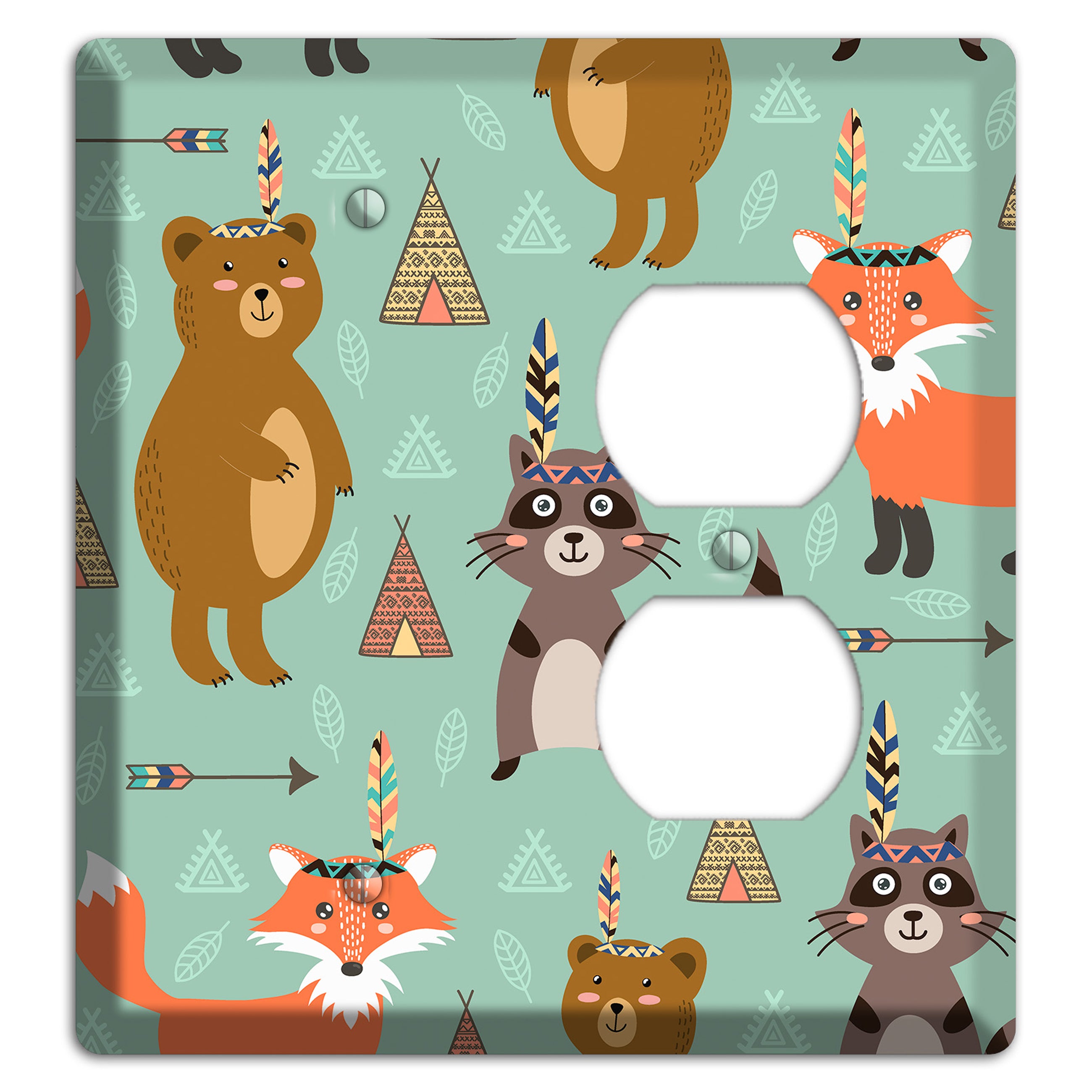 Tribal Woodland Camp Blank / Duplex Wallplate