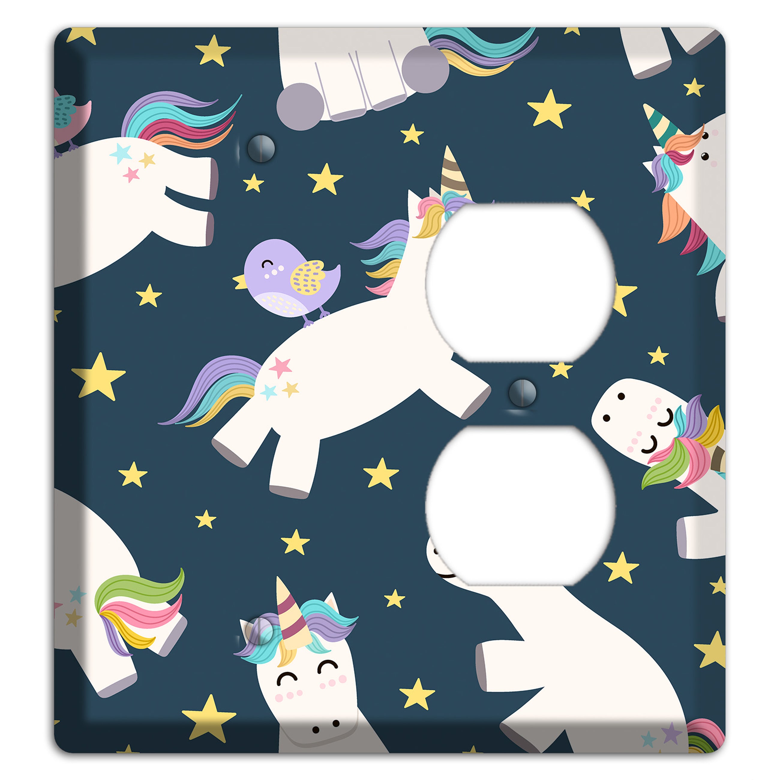 Dreamy Night Unicorns Blank / Duplex Wallplate