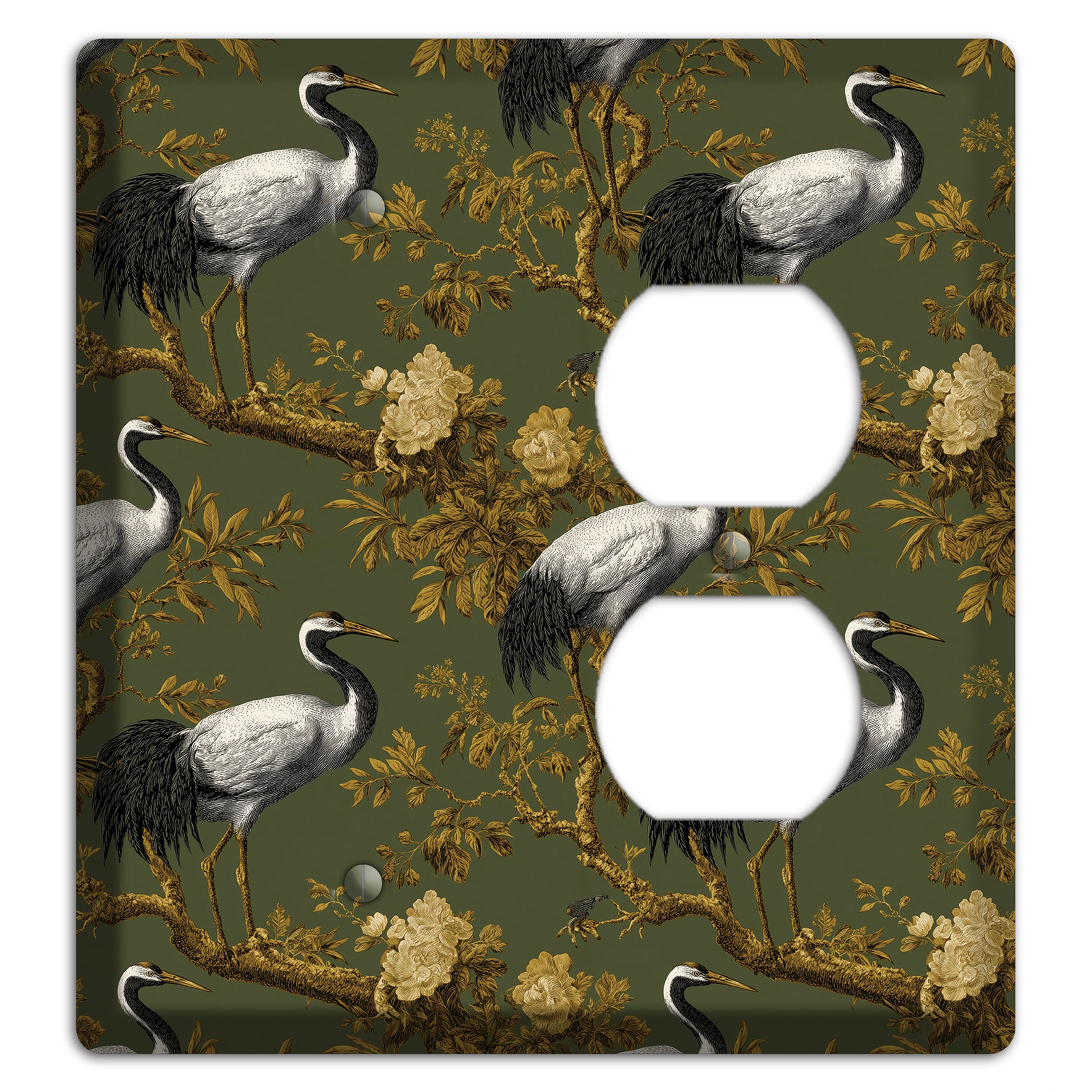 Olive Toile Sanctuary Blank / Duplex Wallplate