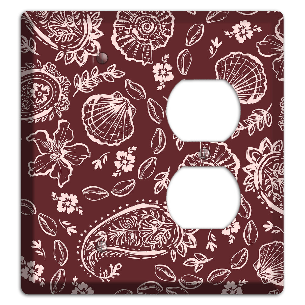 Crimson Shell Paisley Blank / Duplex Wallplate