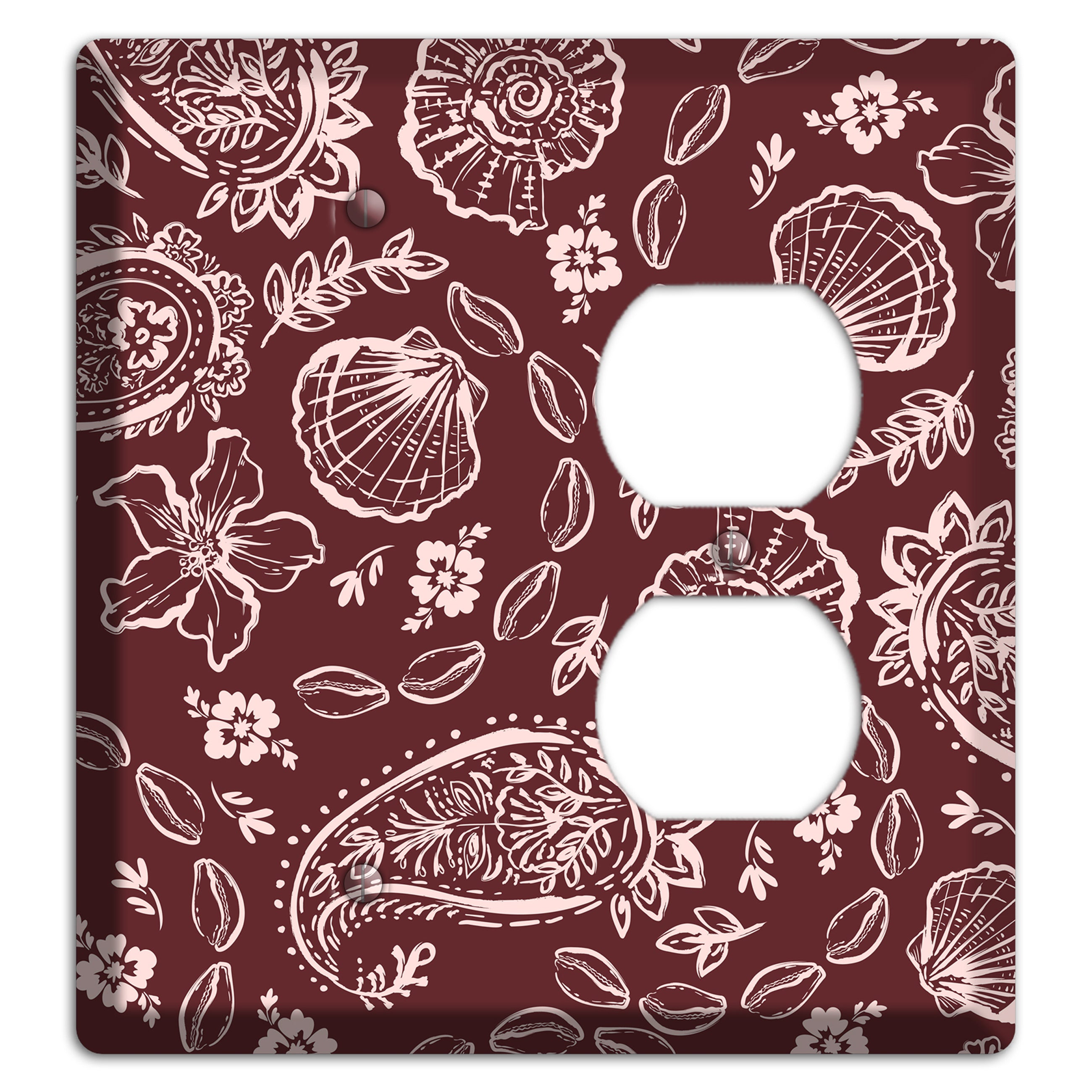 Crimson Shell Paisley Blank / Duplex Wallplate