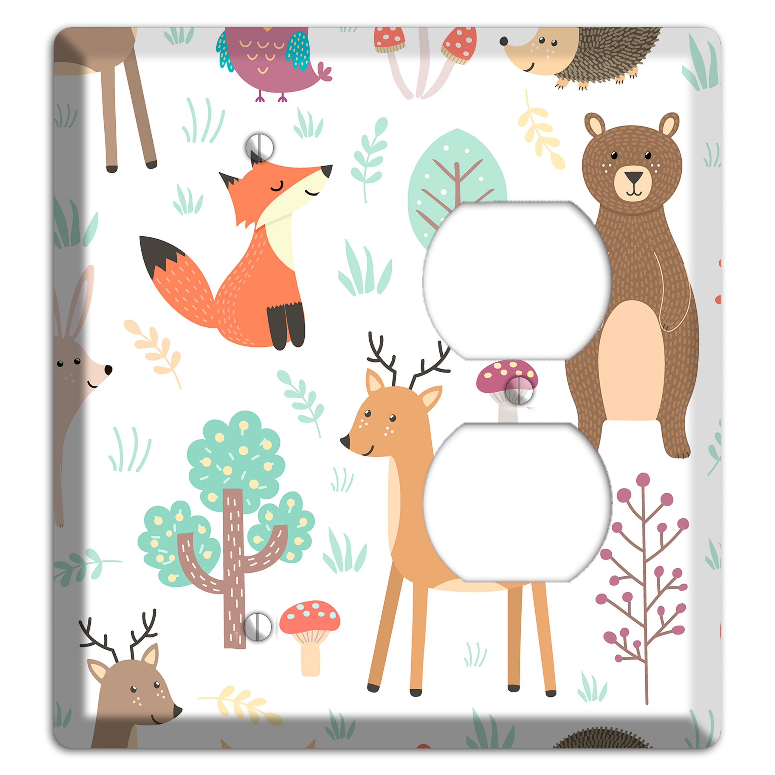 Woodland Friends (White) Blank / Duplex Wallplate