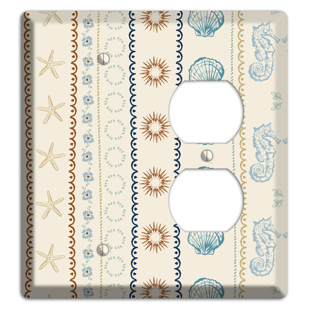 Ivory Seahorse Stripe Blank / Duplex Wallplate