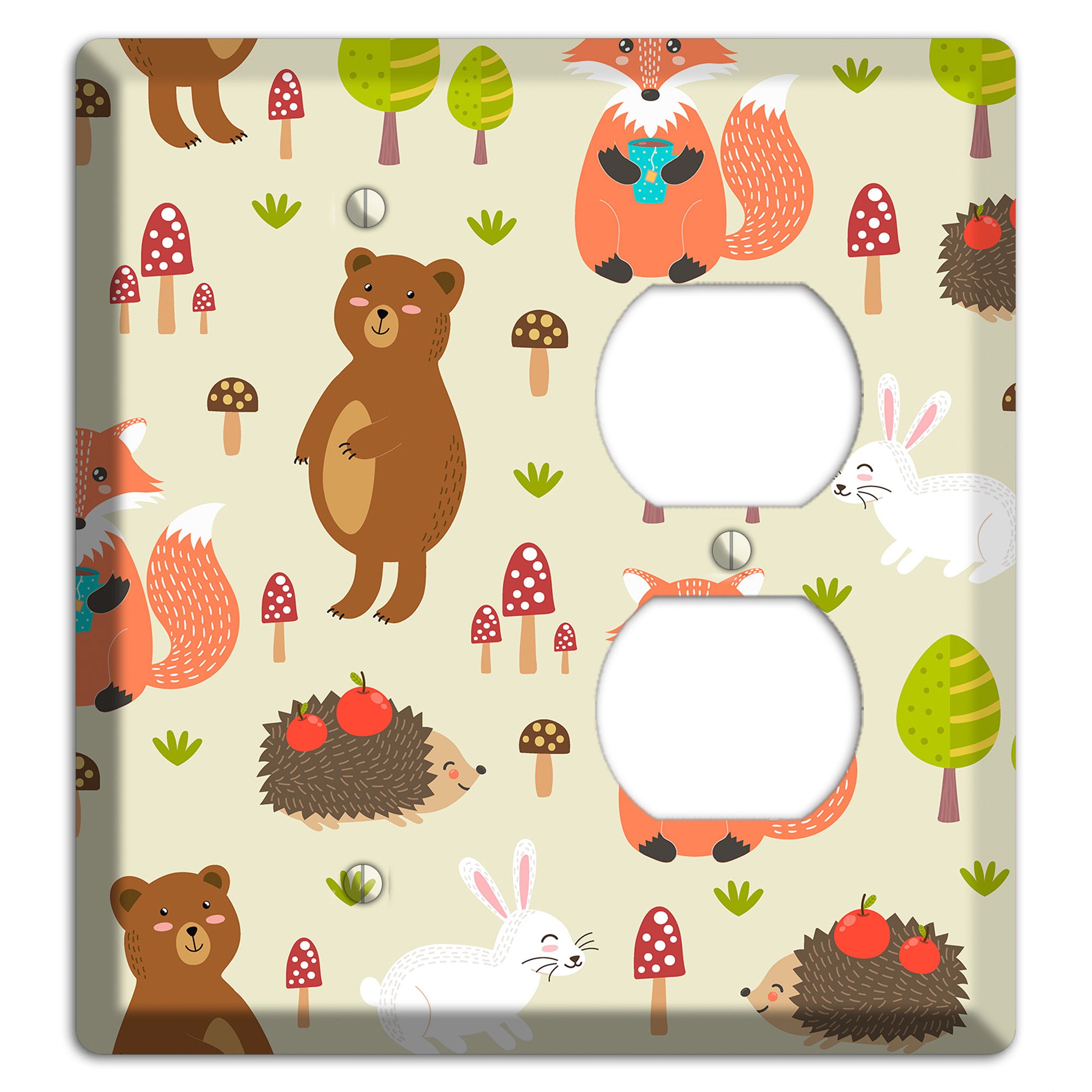 Forest Critters (Beige) Blank / Duplex Wallplate