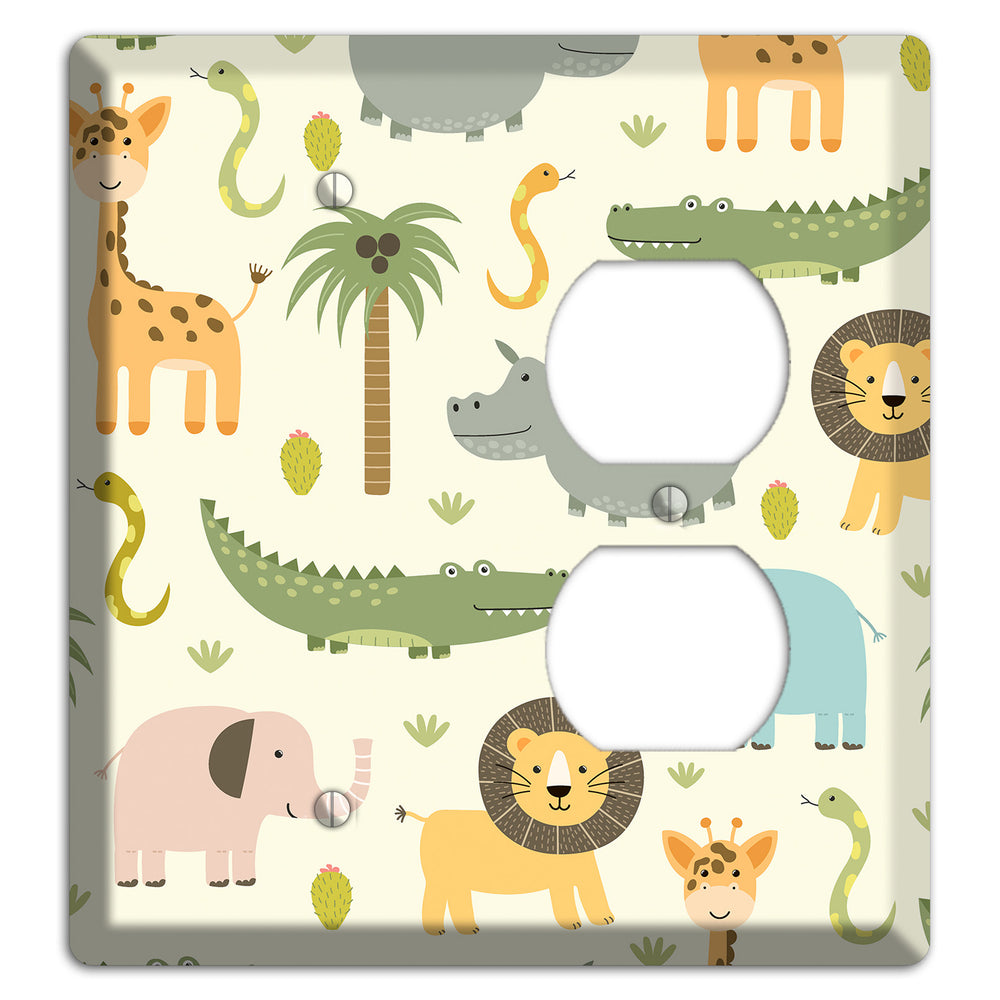 Jungle Friends (Cream) Blank / Duplex Wallplate