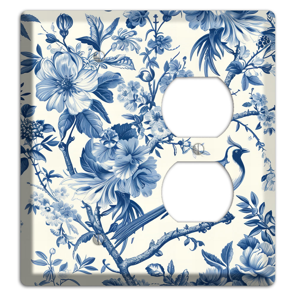 Garden Reverie Blue Blank / Duplex Wallplate