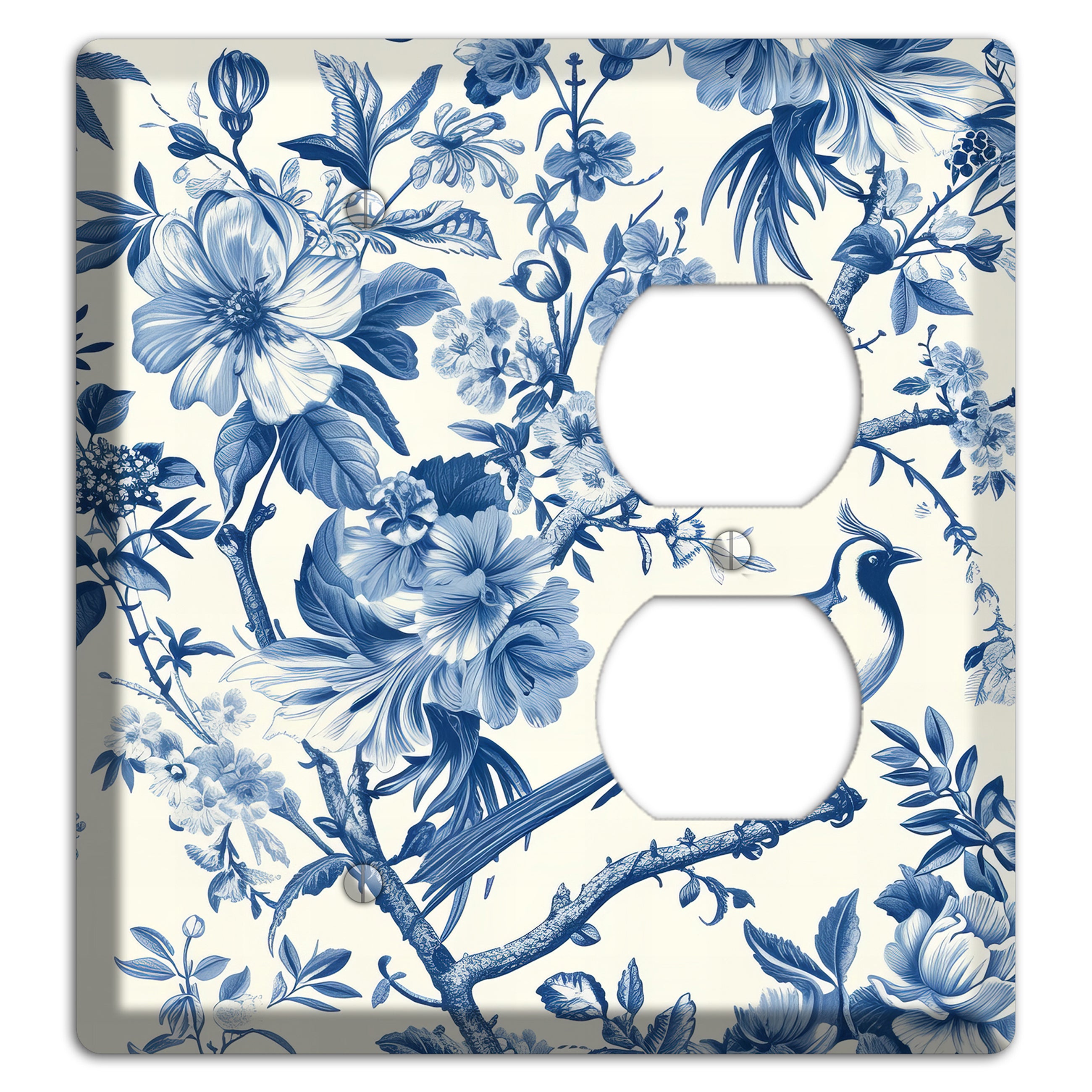 Garden Reverie Blue Blank / Duplex Wallplate