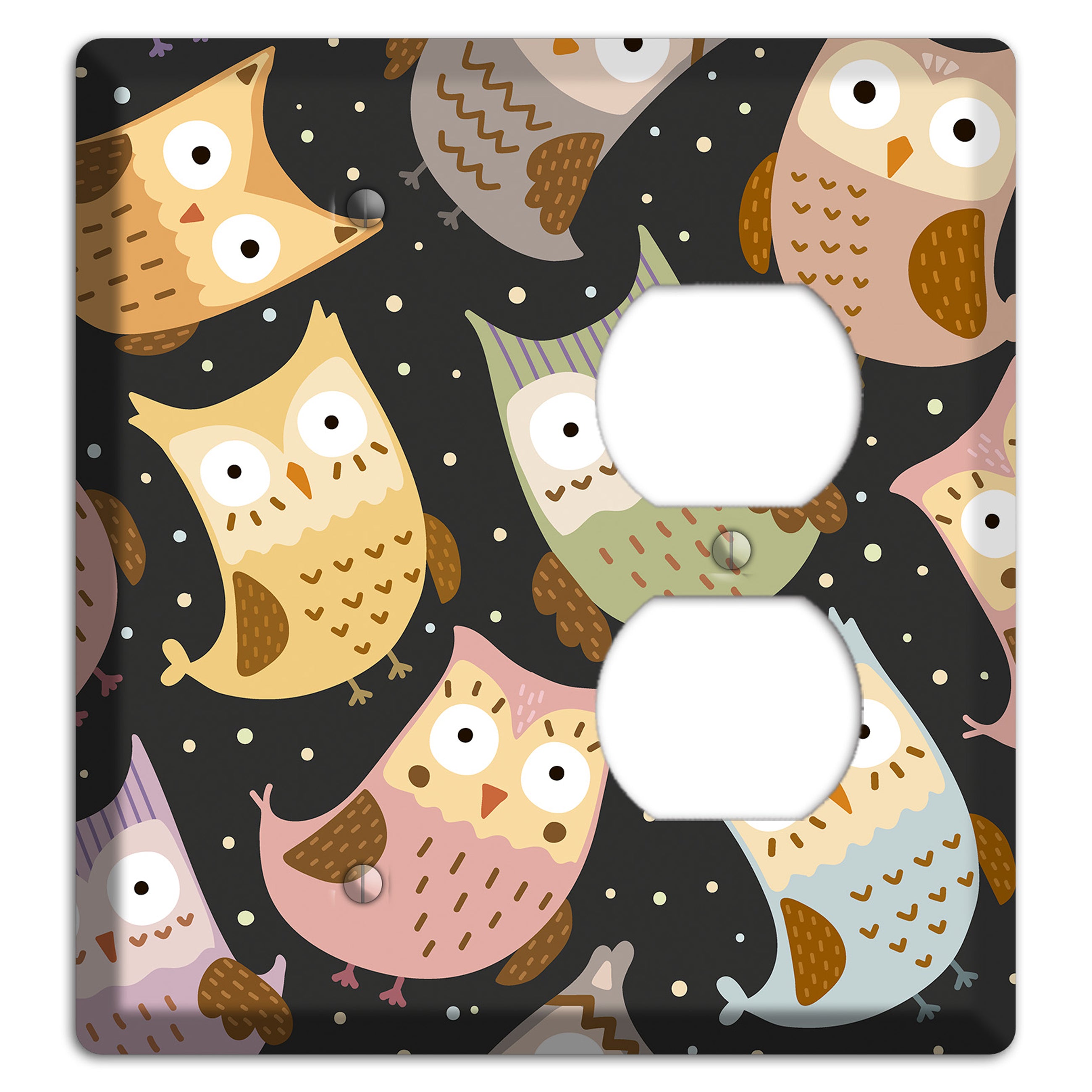 Sleepy Owls (Charcoal) Blank / Duplex Wallplate