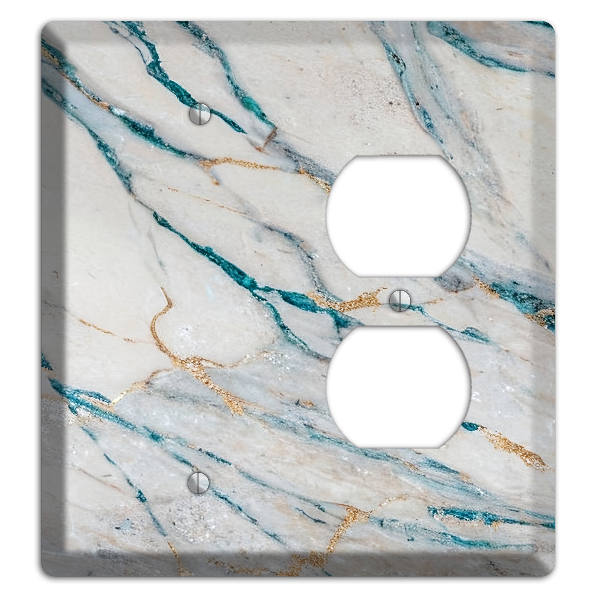 Bondi Blue Marble Blank / Duplex Wallplate