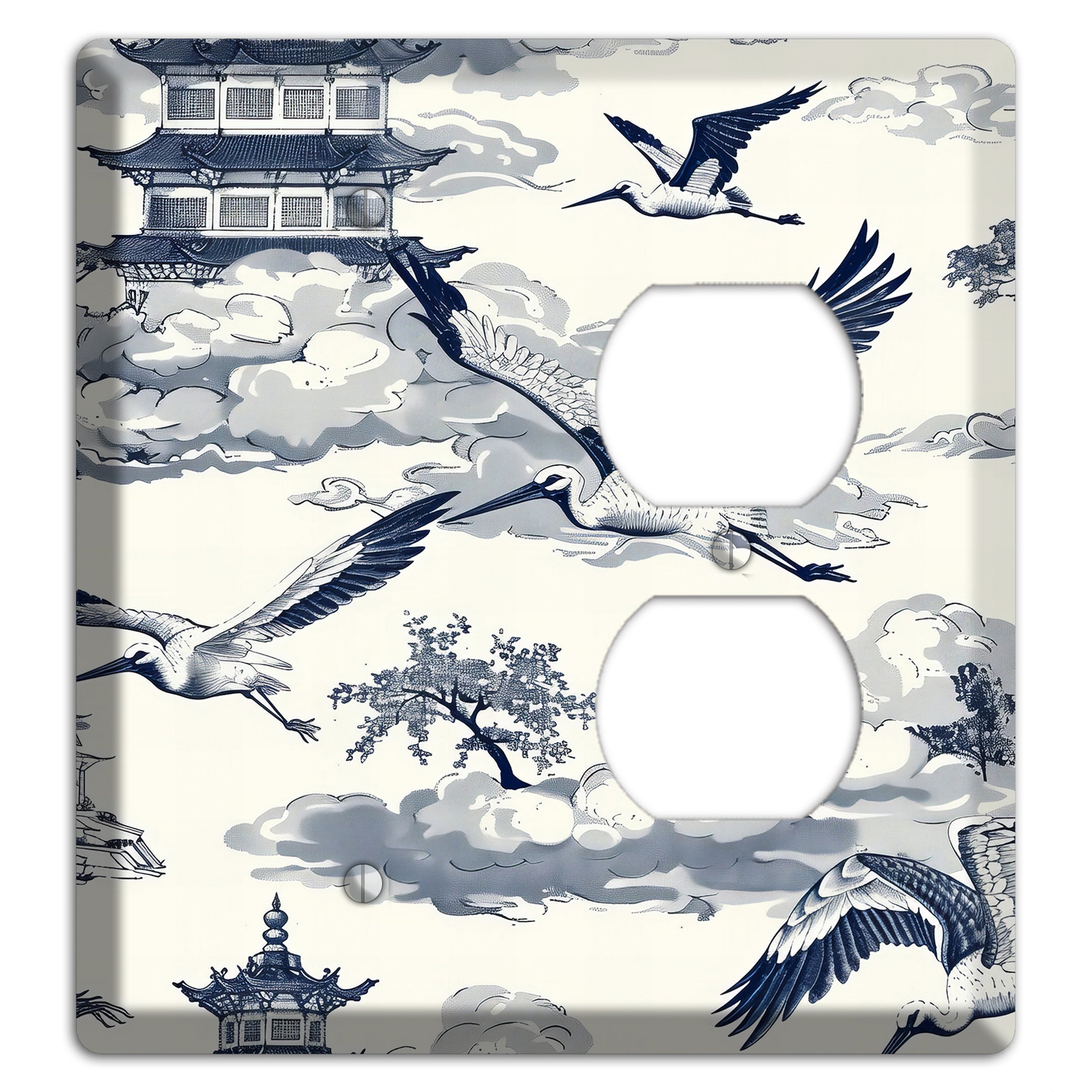 Crane Sky Toile Blank / Duplex Wallplate